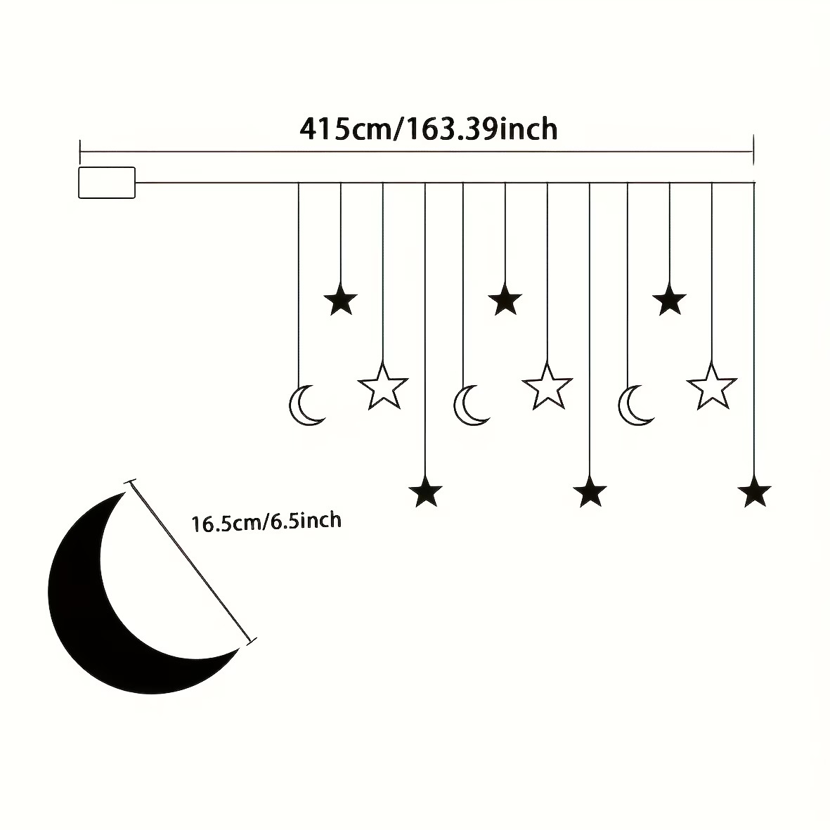 Star & Moon Curtain String Lights