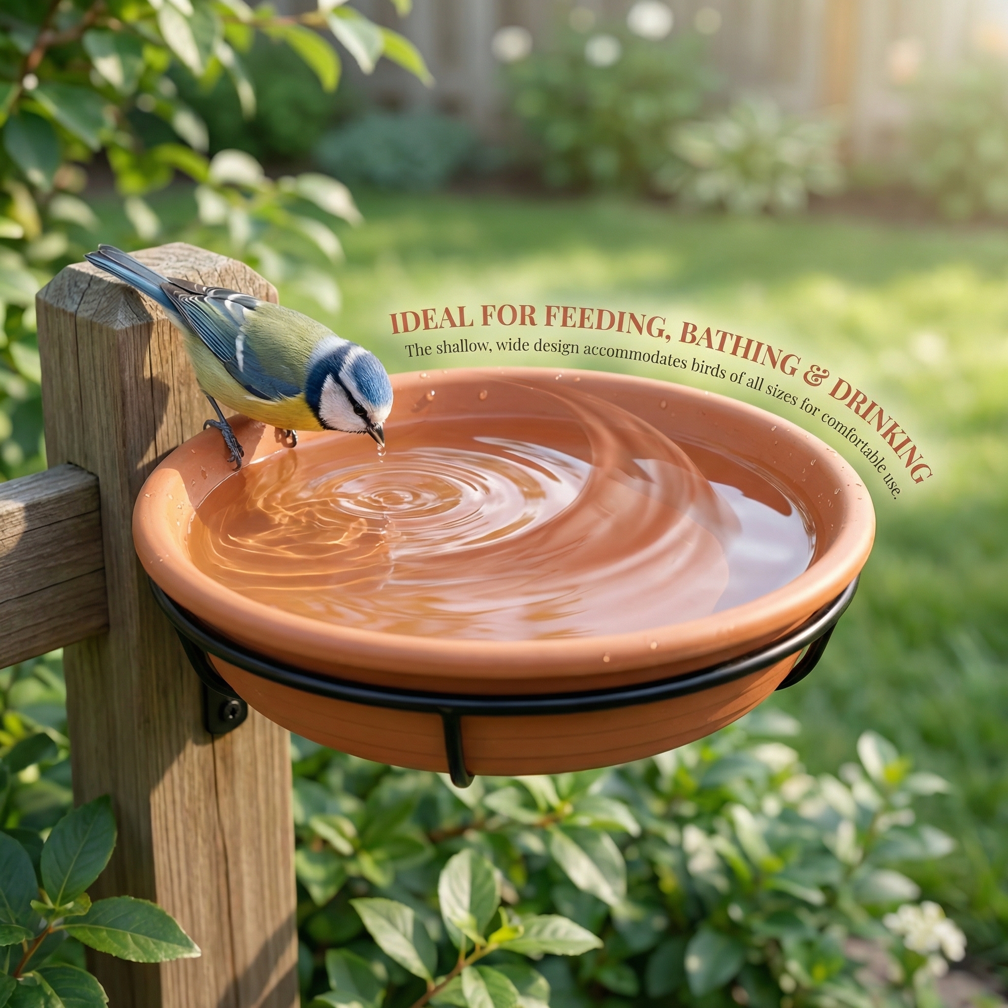 Outdoor Bird Feeding Tray with Railing