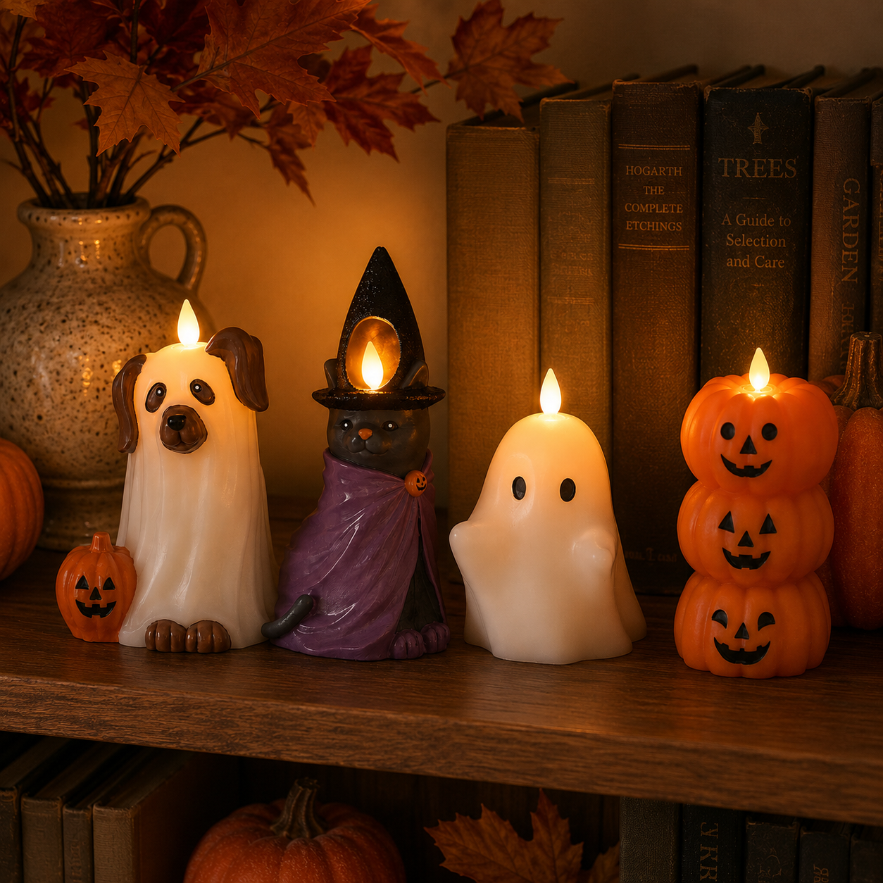 Halloween Flameless Candle with Flickering Flame