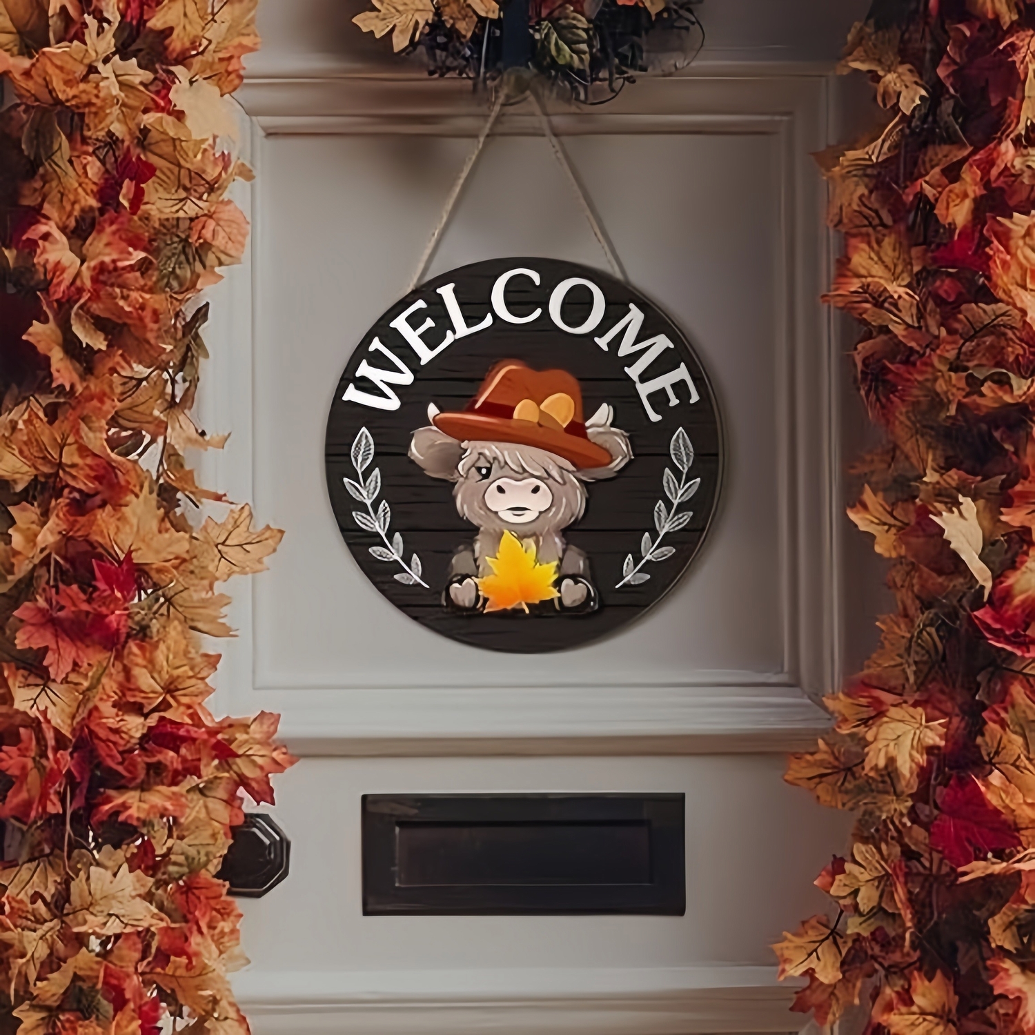 35Pcs Highland Cow Sign Interchangeable Welcome Sign