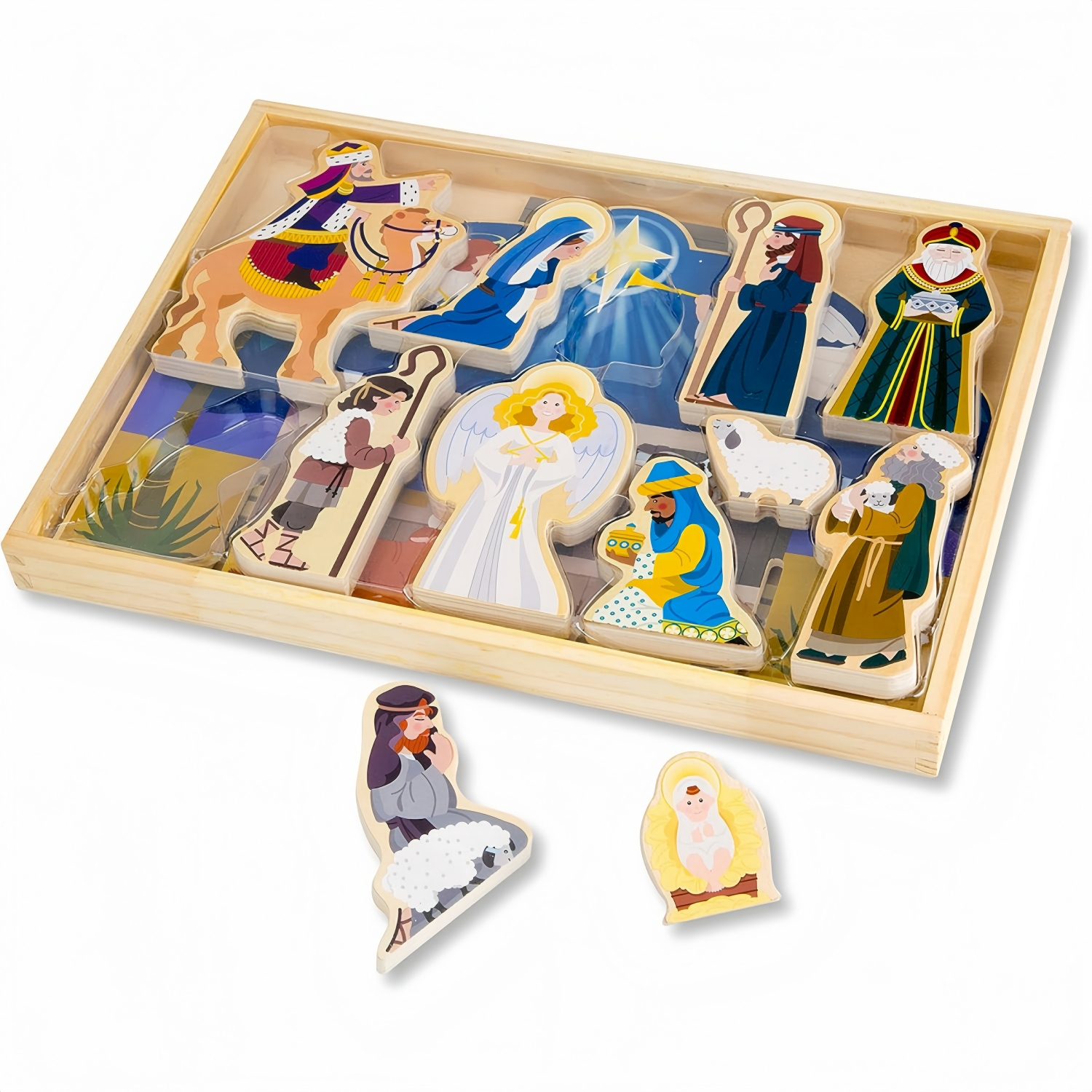 Classic Wooden Christmas Nativity Set