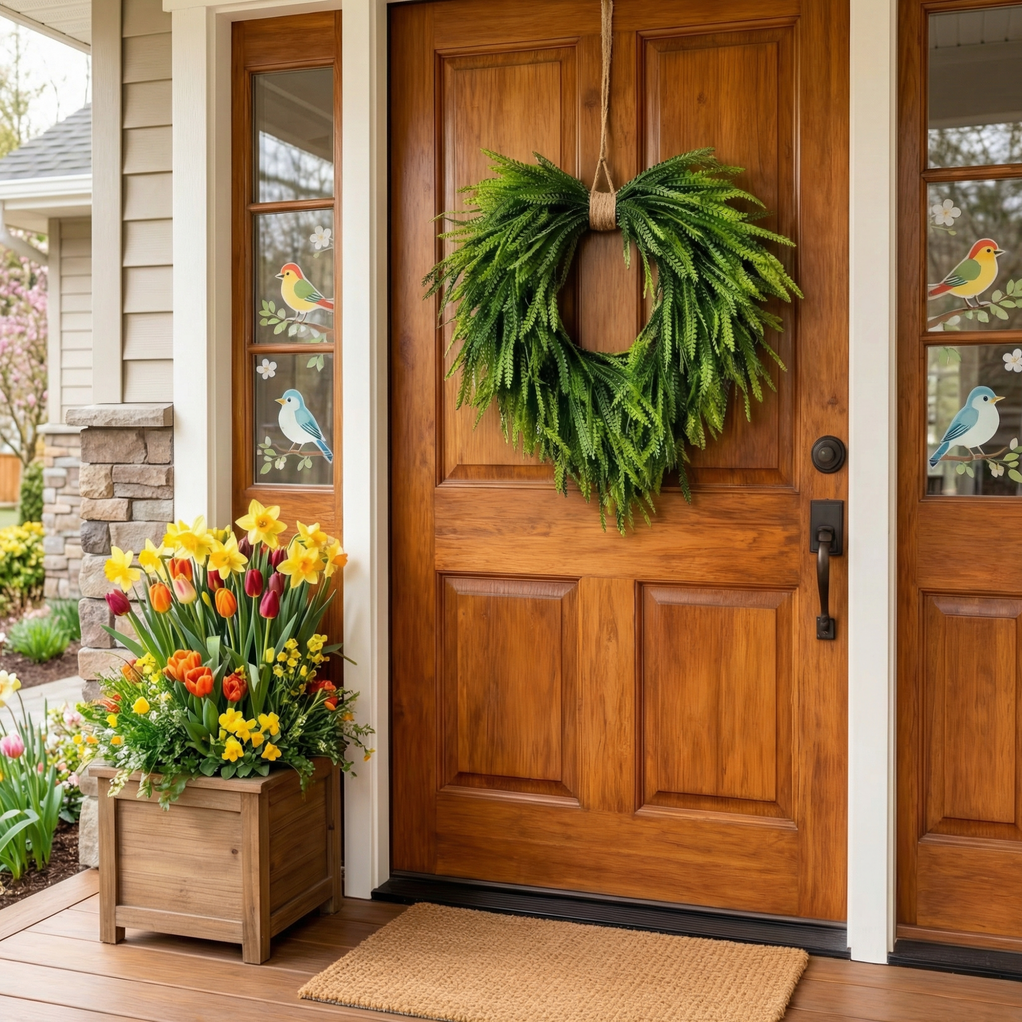 UV-Proof & Waterproof Fern Green Wreath