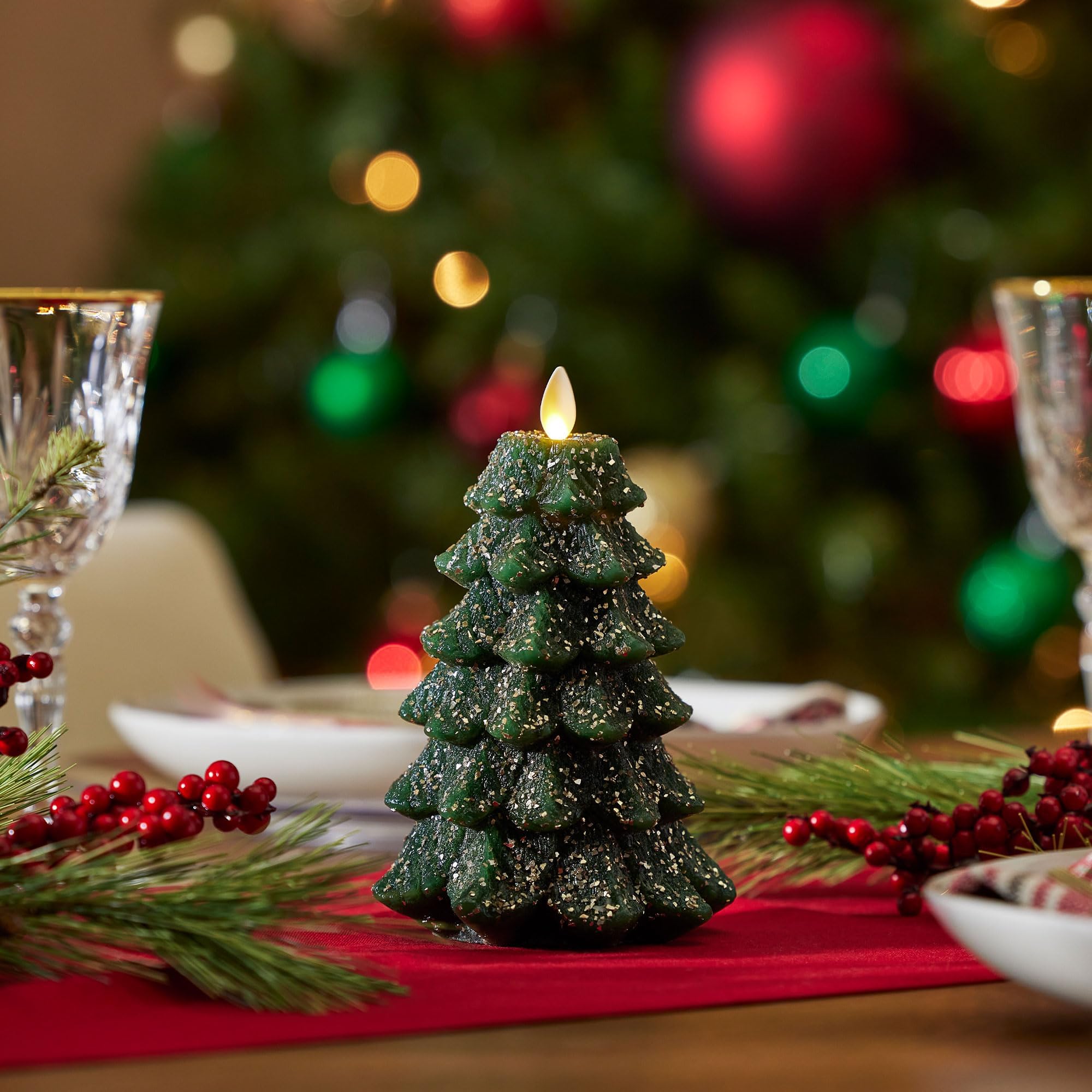 Christmas Tree Flameless Candle Moving Flame Effect LED Candle