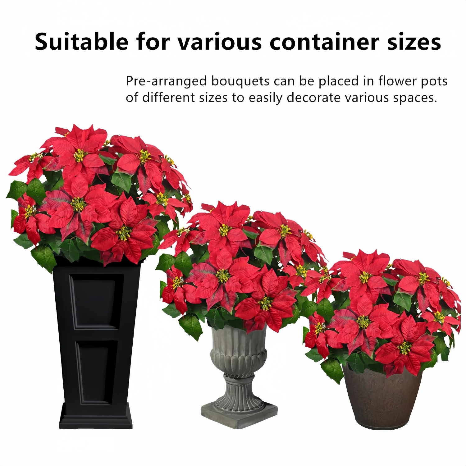 Artificial Poinsettia Christmas Topiary