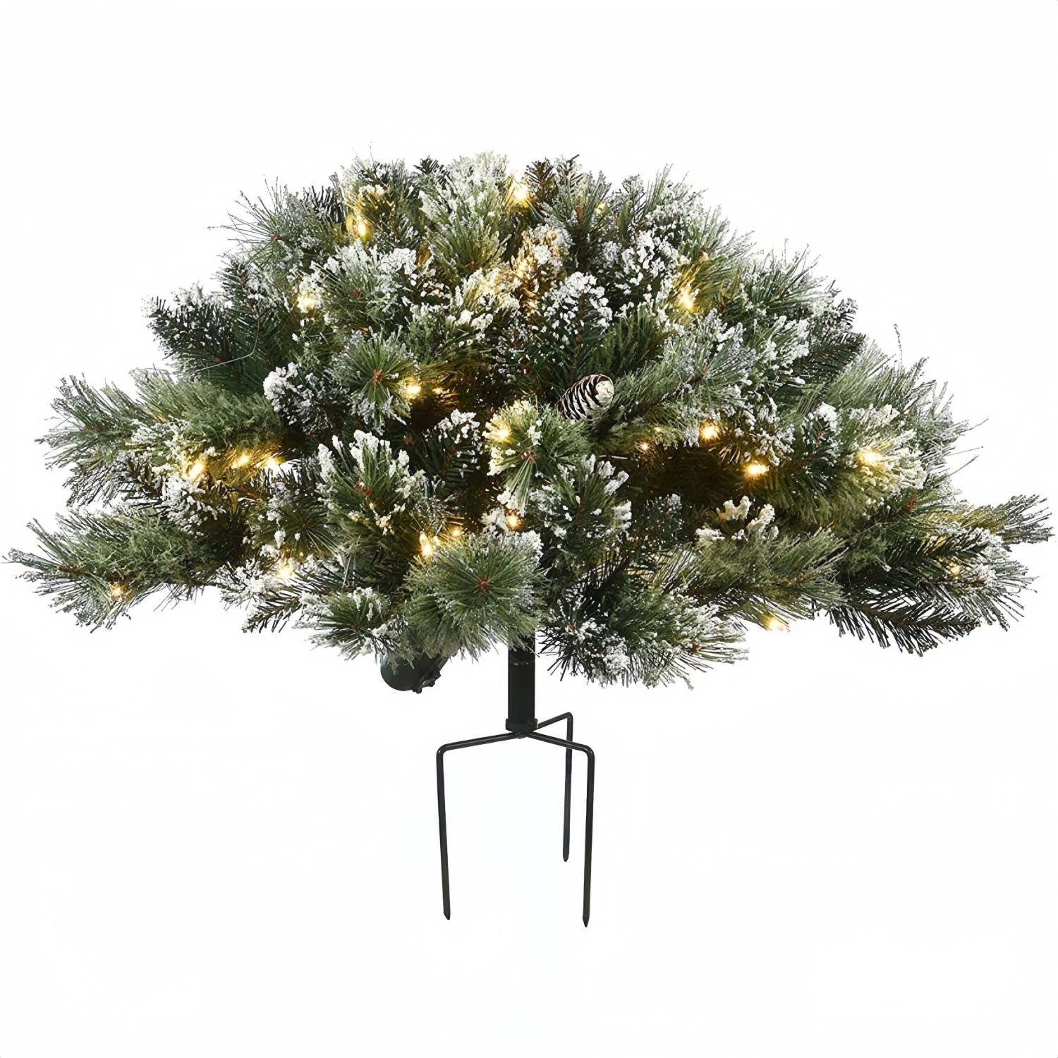 Pre-lit Artificial Christmas Tree Urn Filler