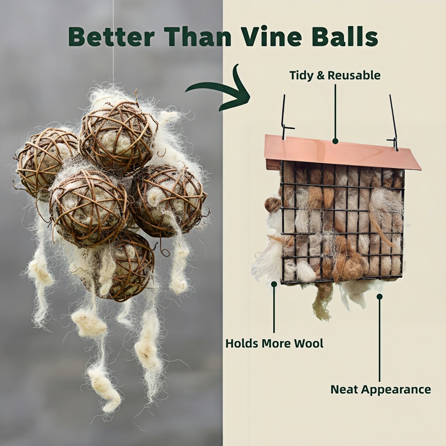 Alpaca Wool Bird Nesting Material Feeder