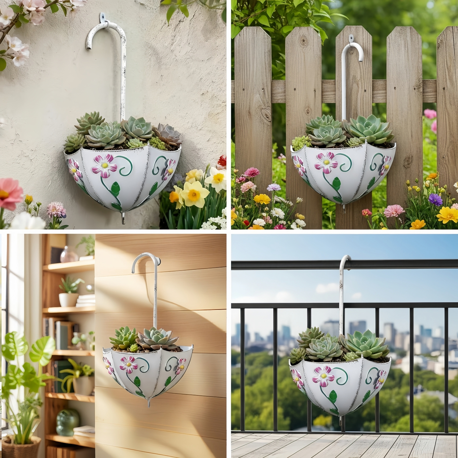 Farmhouse Metal Wall-Mounted Umbrella Planter