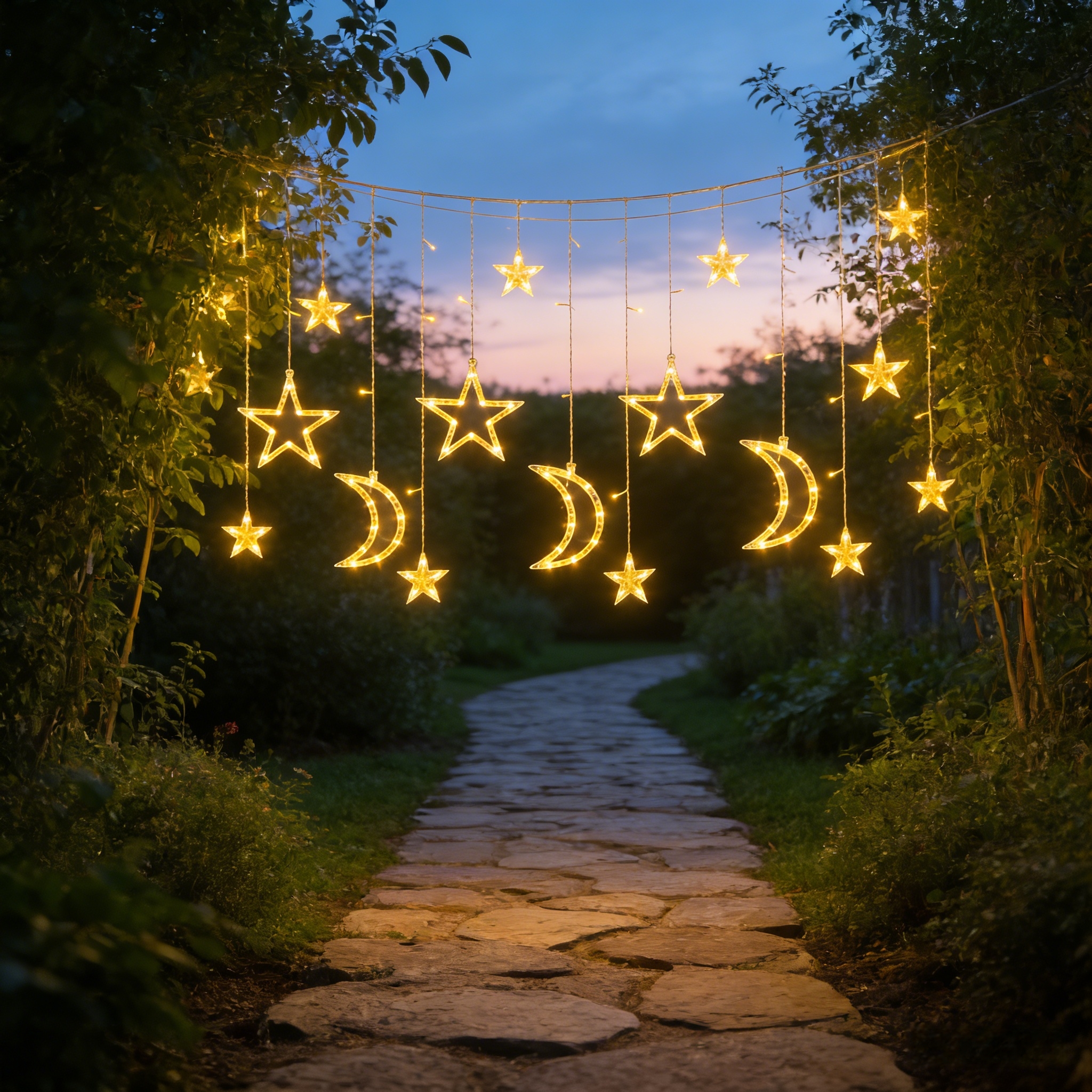 Star & Moon Curtain String Lights