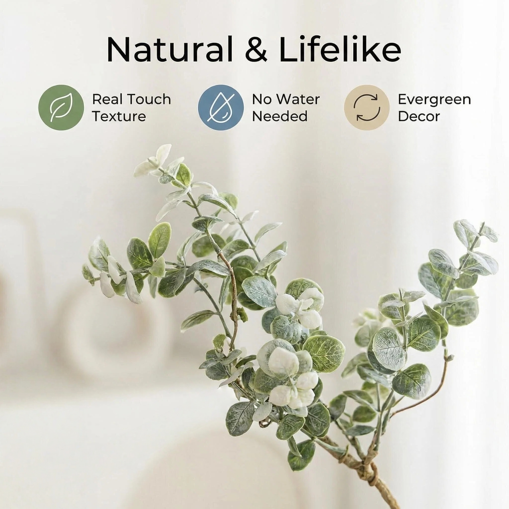 Faux Eucalyptus Branch Stem