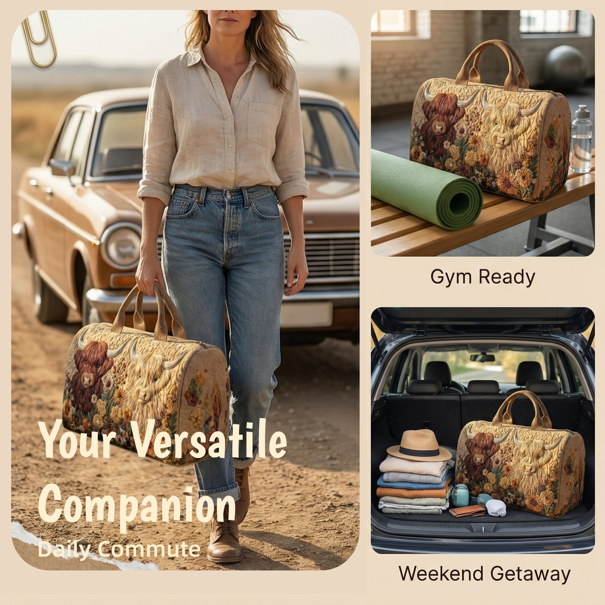 Unisex Quilted Weekender Bag