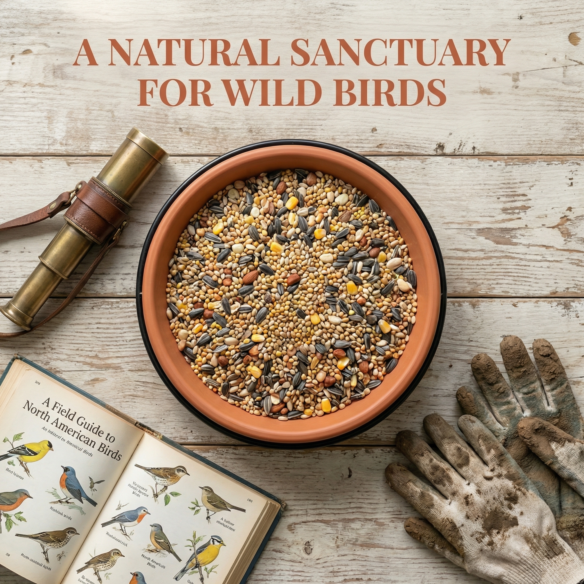 Outdoor Bird Feeding Tray with Railing