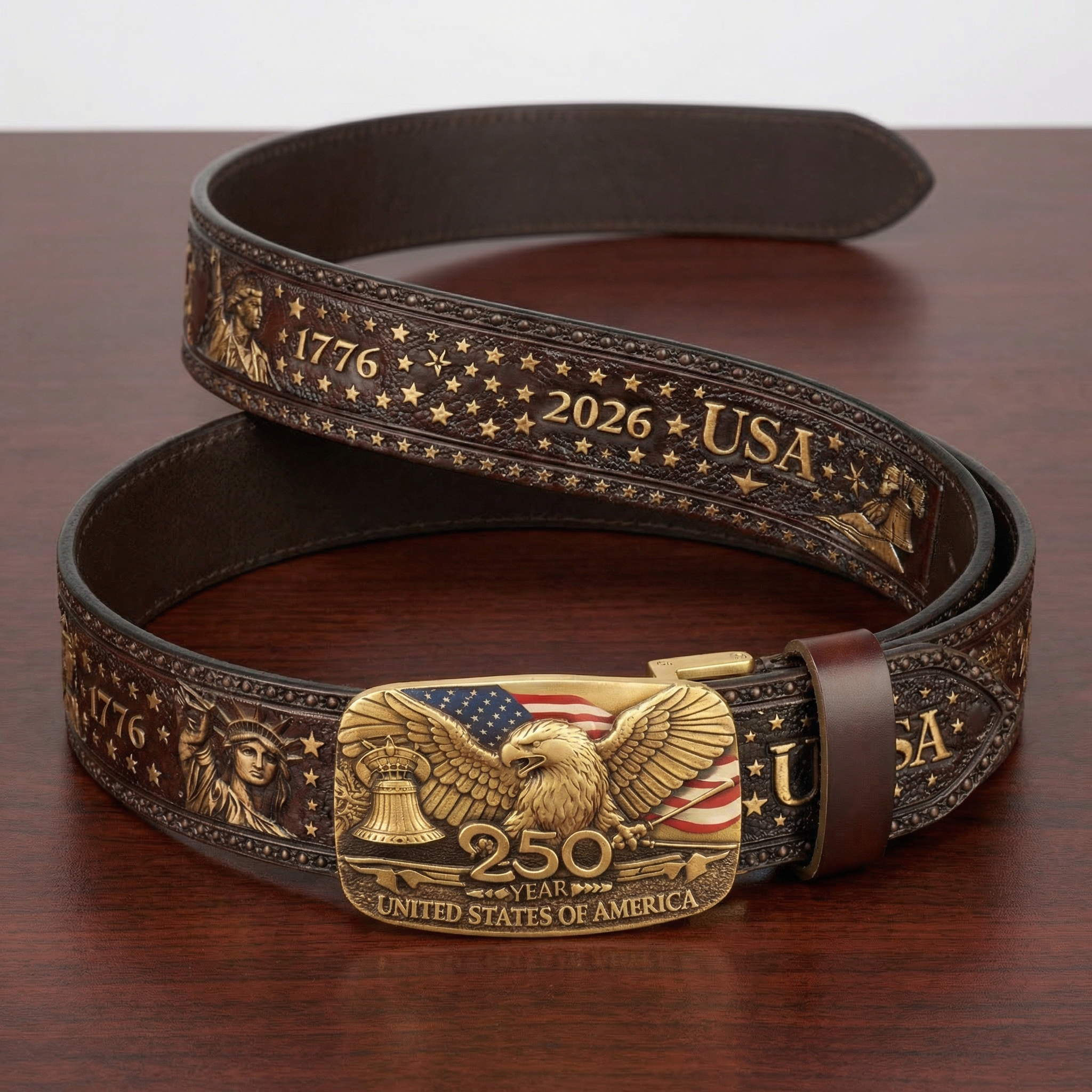 250th Anniversary USA Patriotic Leather Belt