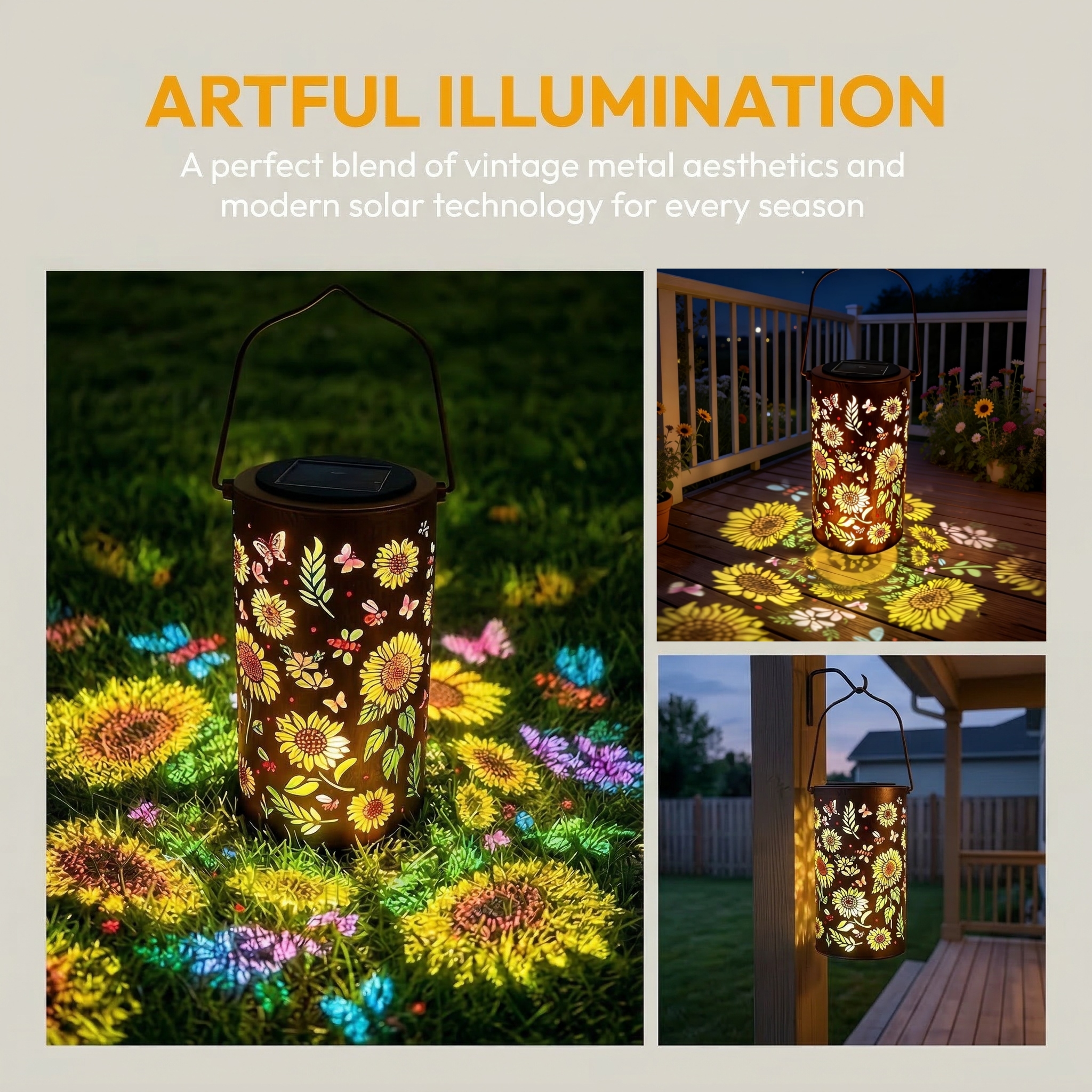 Sunflower Solar Garden Lantern
