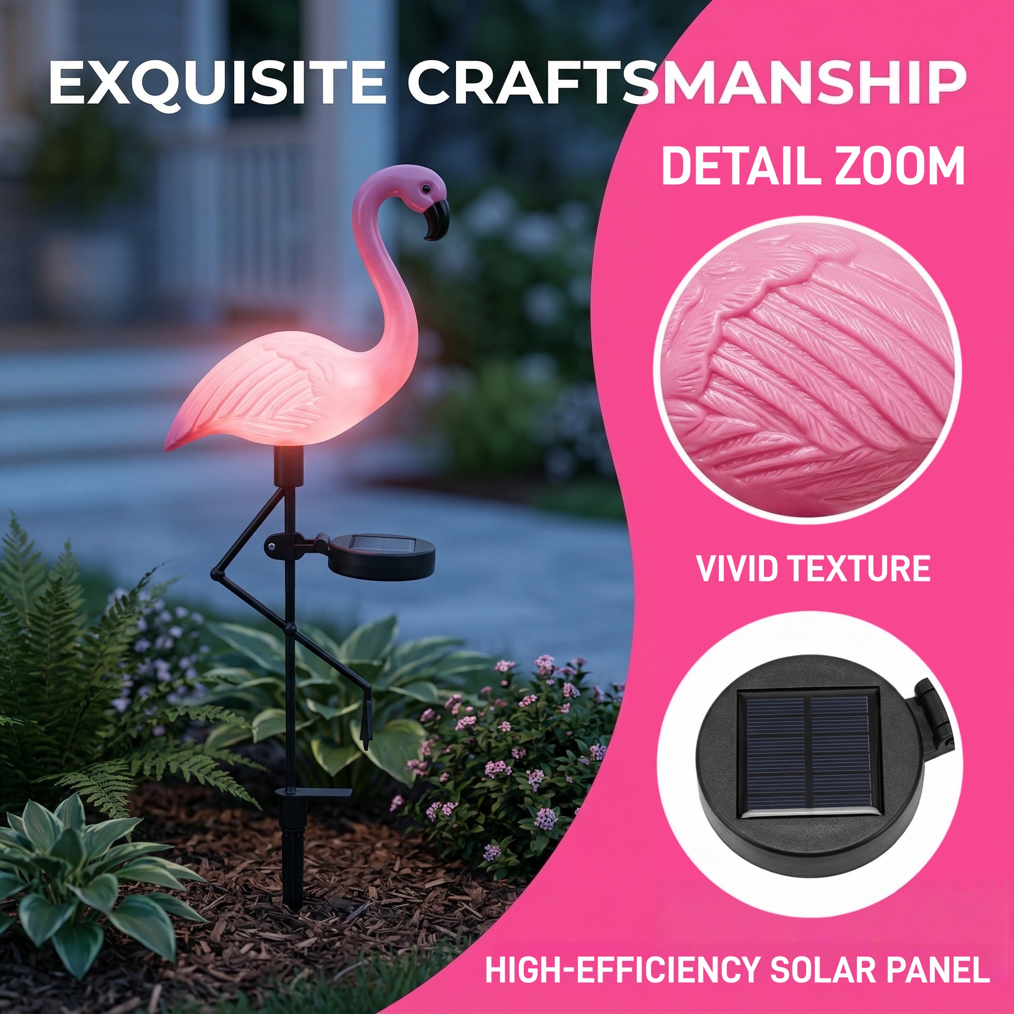 Solar Flamingo Garden Lights