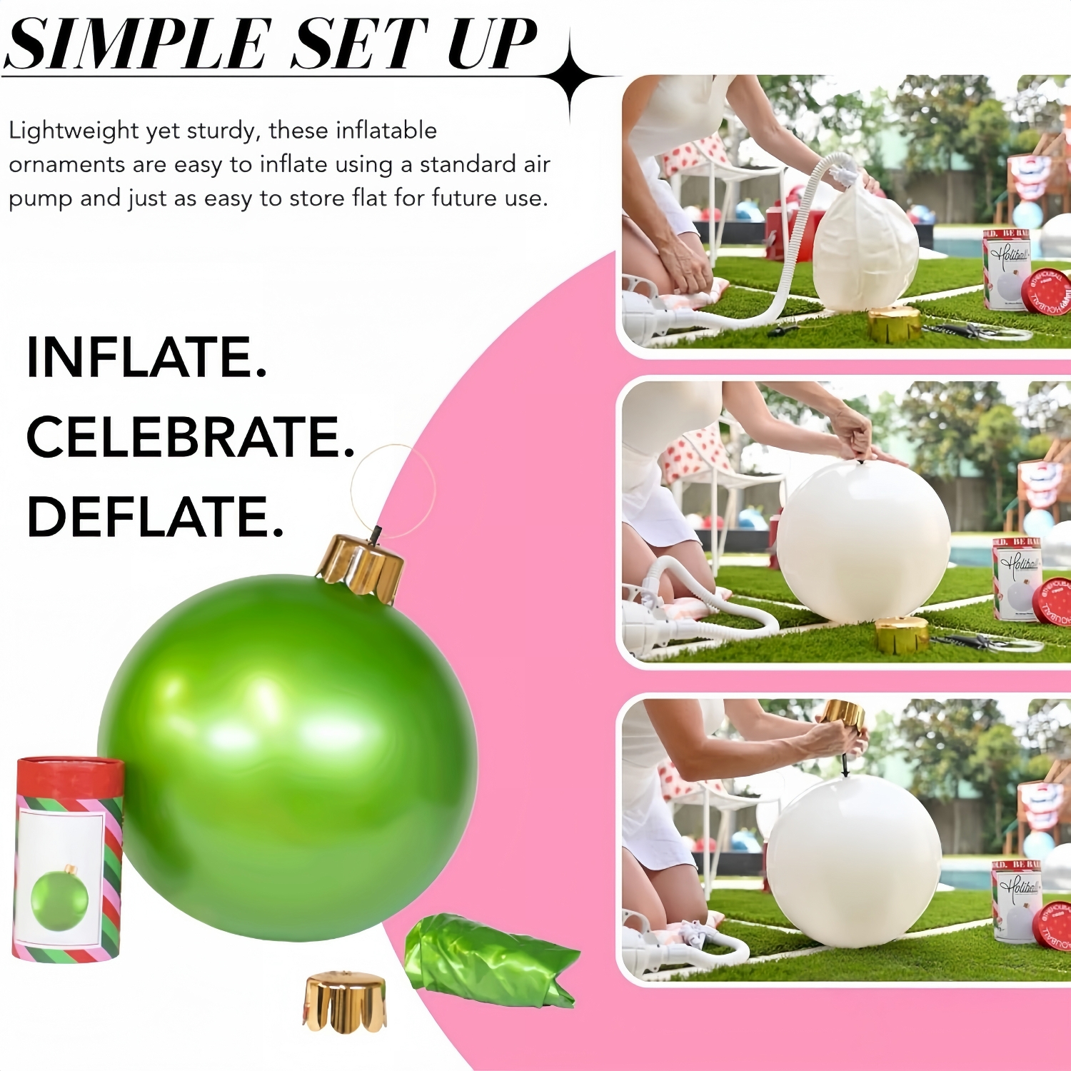 Oversized Inflatable Christmas Ornament Balls