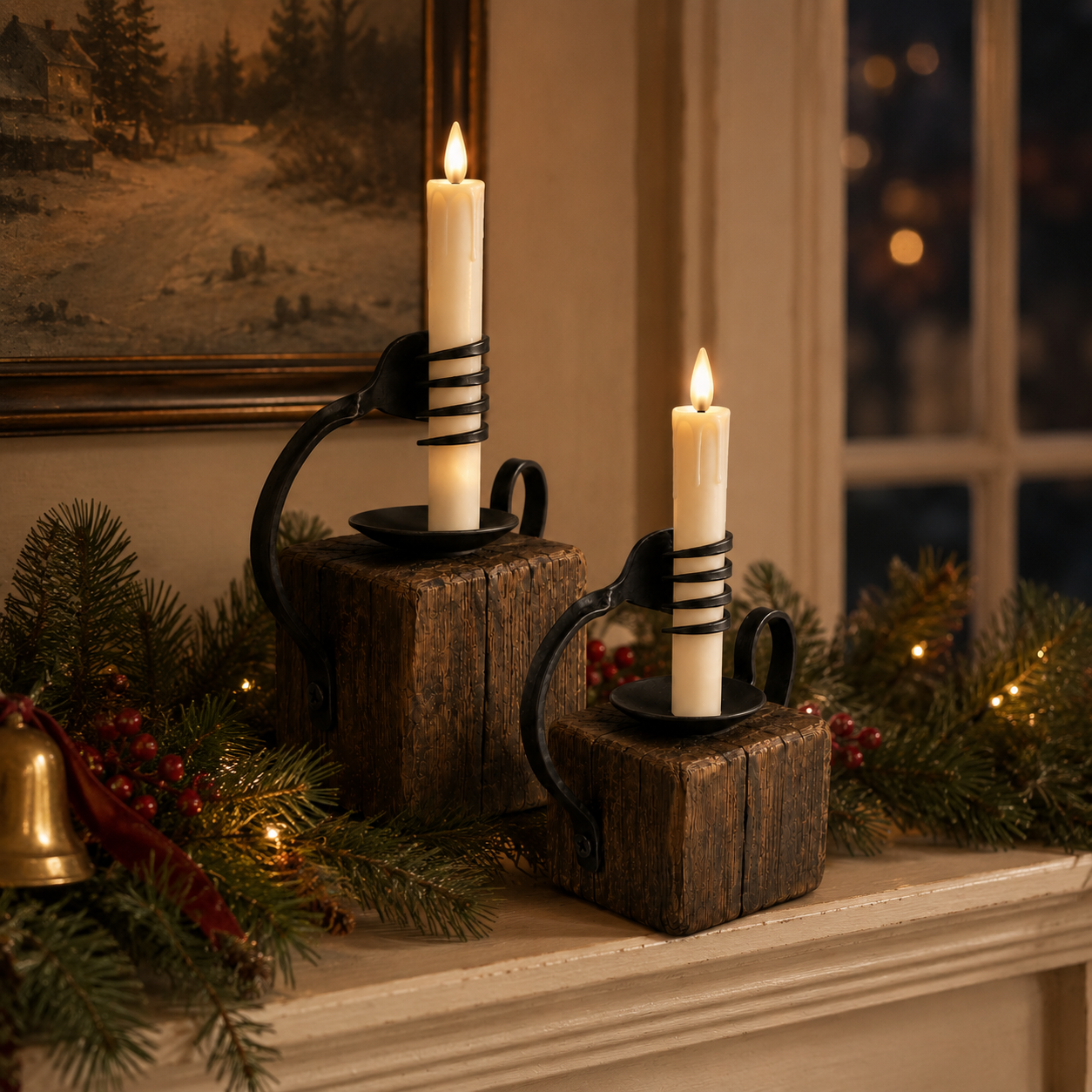 Rustic Fork-Inspired Flameless LED Candle Holders
