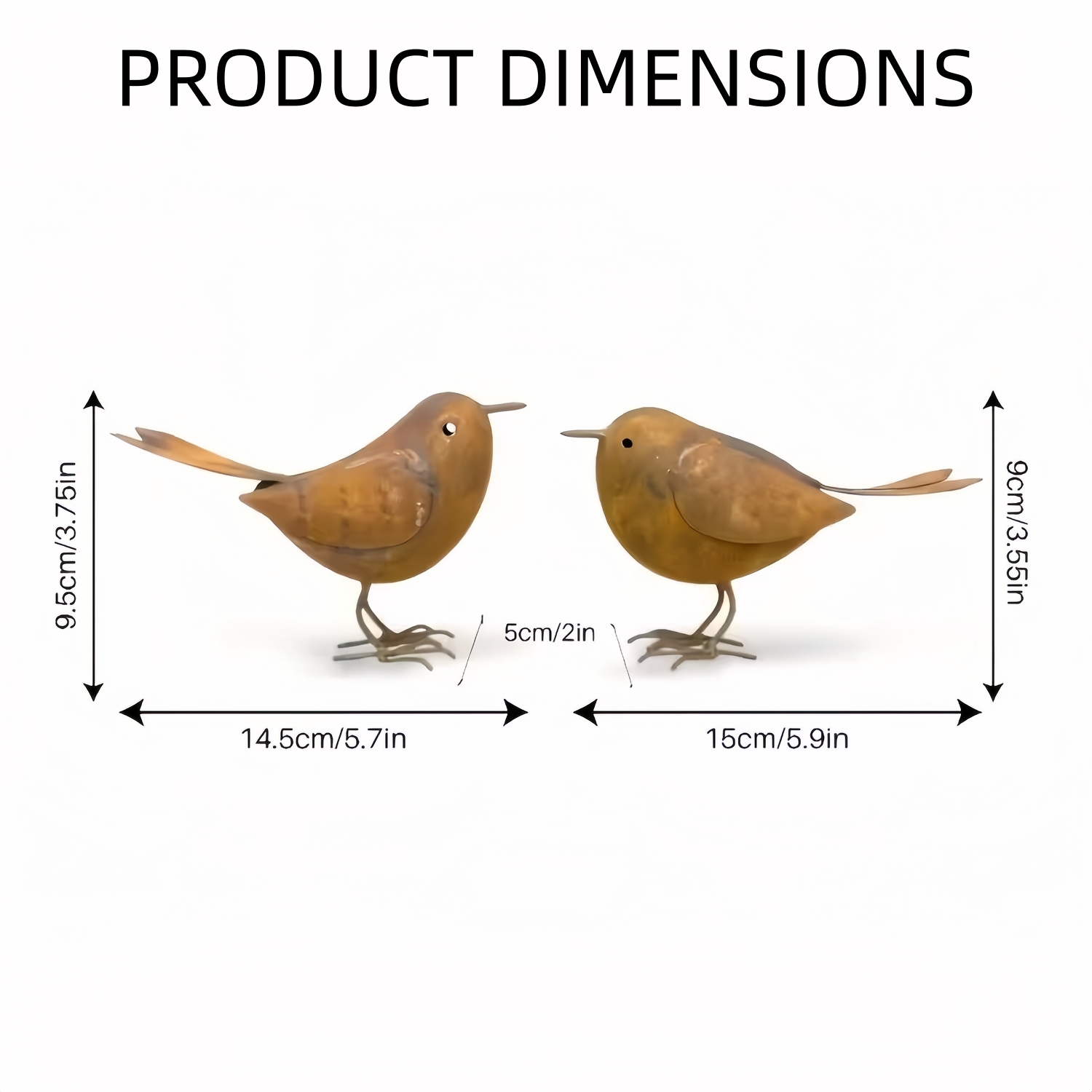 Handcrafted Rustic Metal Bird Garden Decor