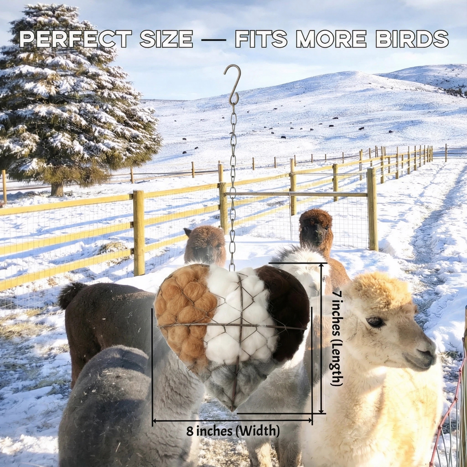 Handmade Alpaca Fiber Bird Nesting Heart