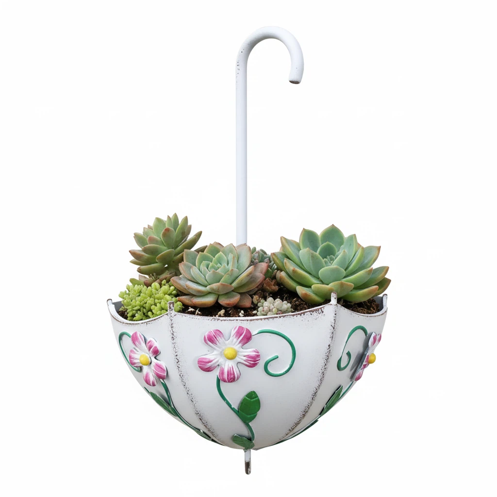 Farmhouse Metal Wall-Mounted Umbrella Planter