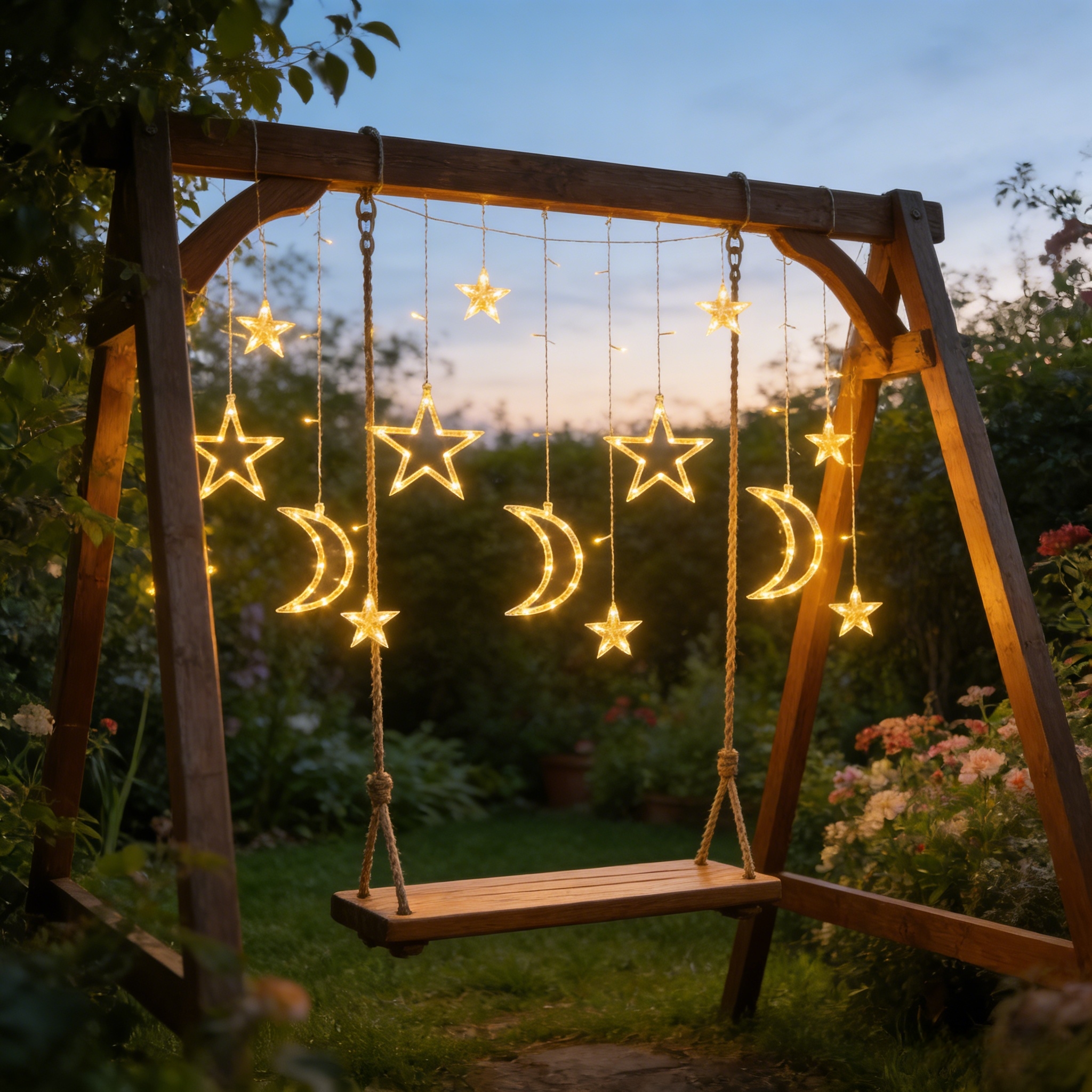 Star & Moon Curtain String Lights