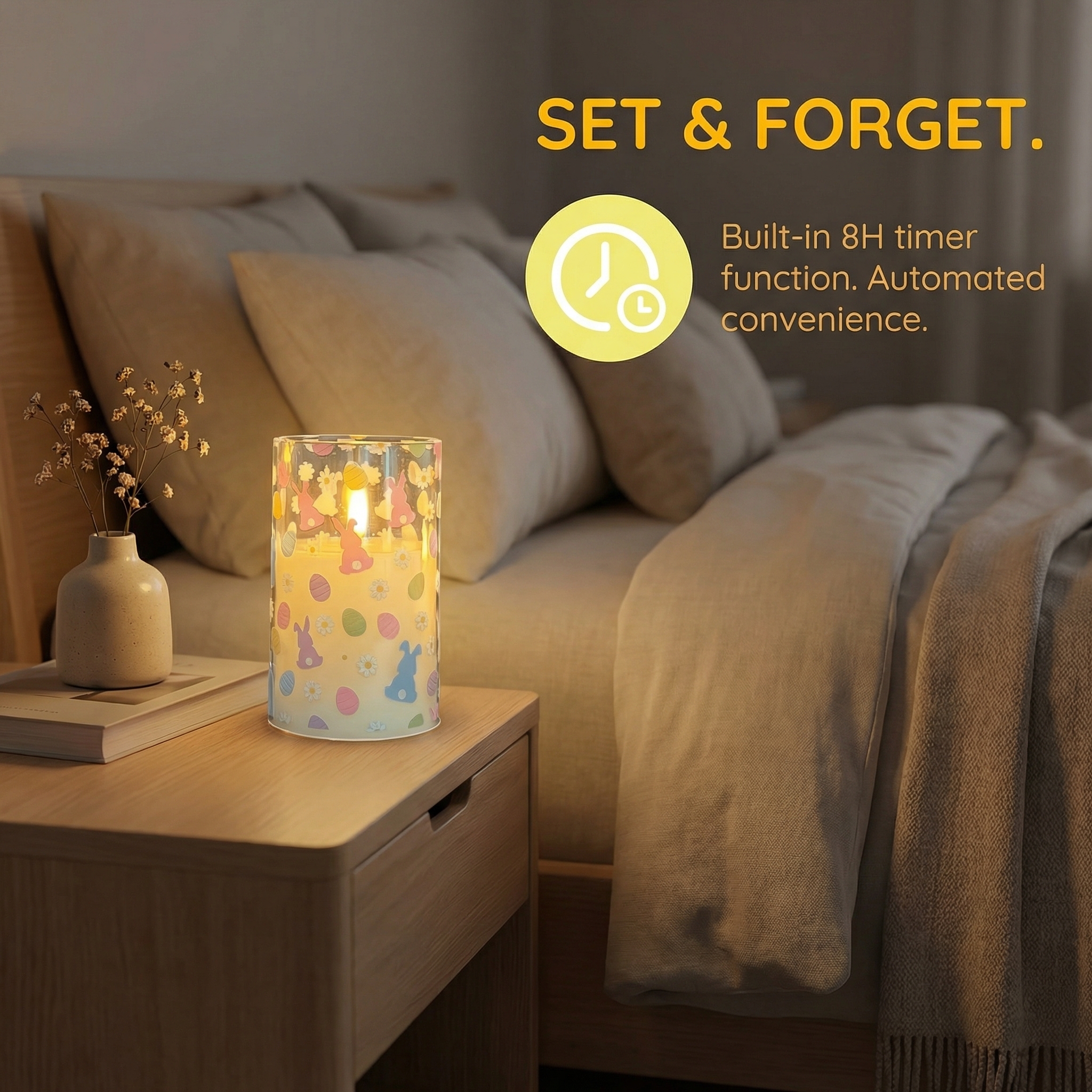 3-Pack Easter Flameless LED Candles Set