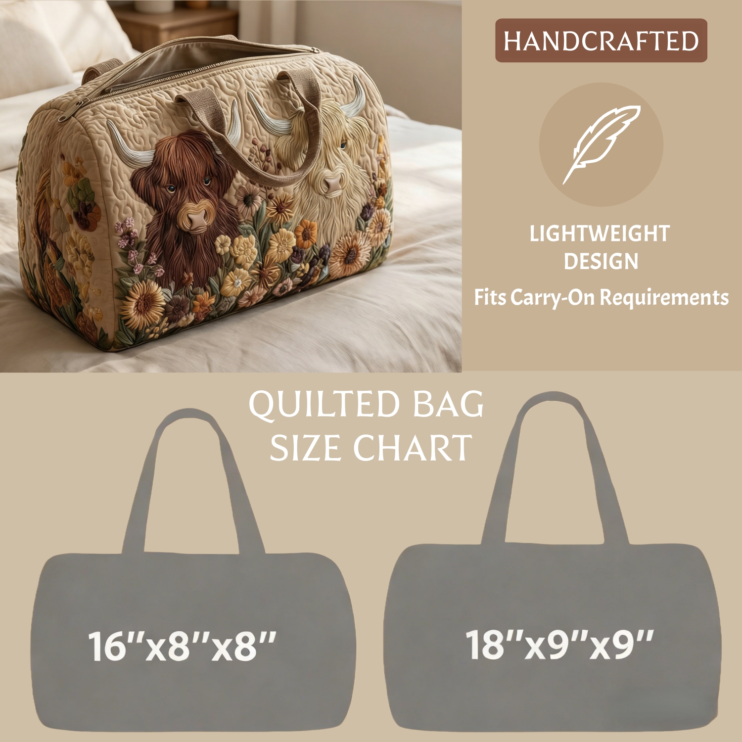 Unisex Quilted Weekender Bag