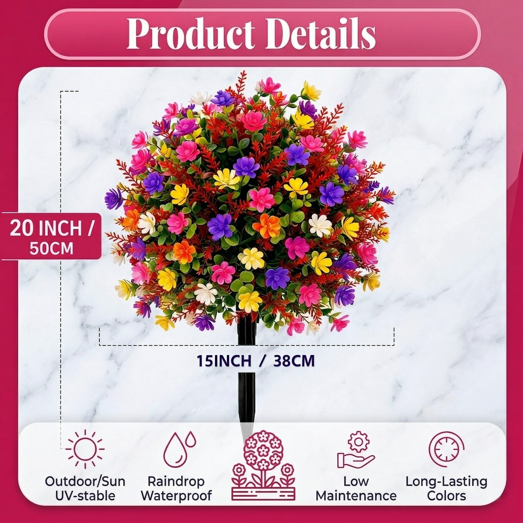Simulation Colorful Camellia Bouquet with Ground Plug