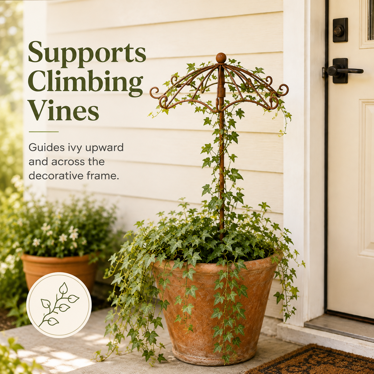 Vintage Wrought Iron Umbrella Garden Trellis