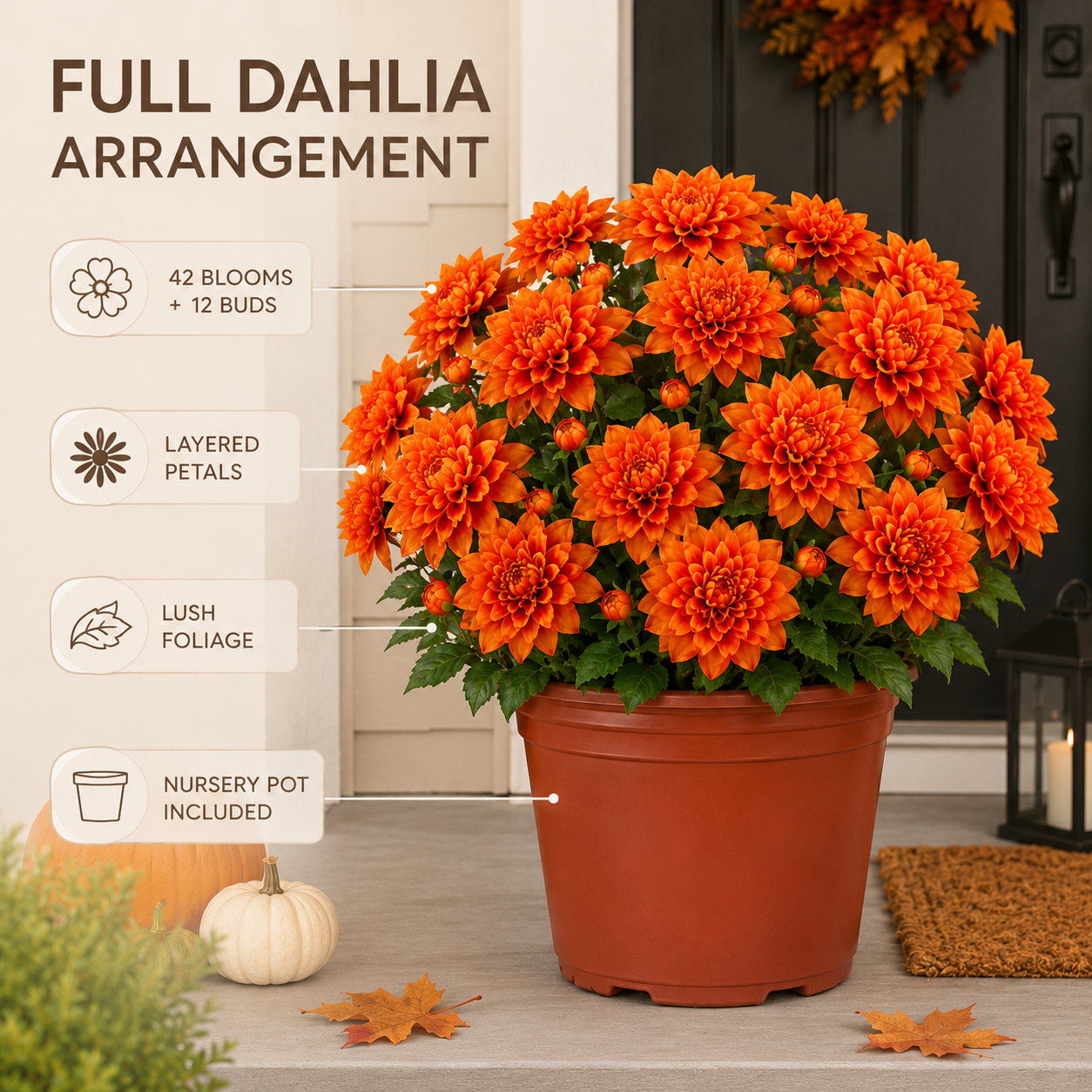 Vibrant Faux Dahlia Pot Filler