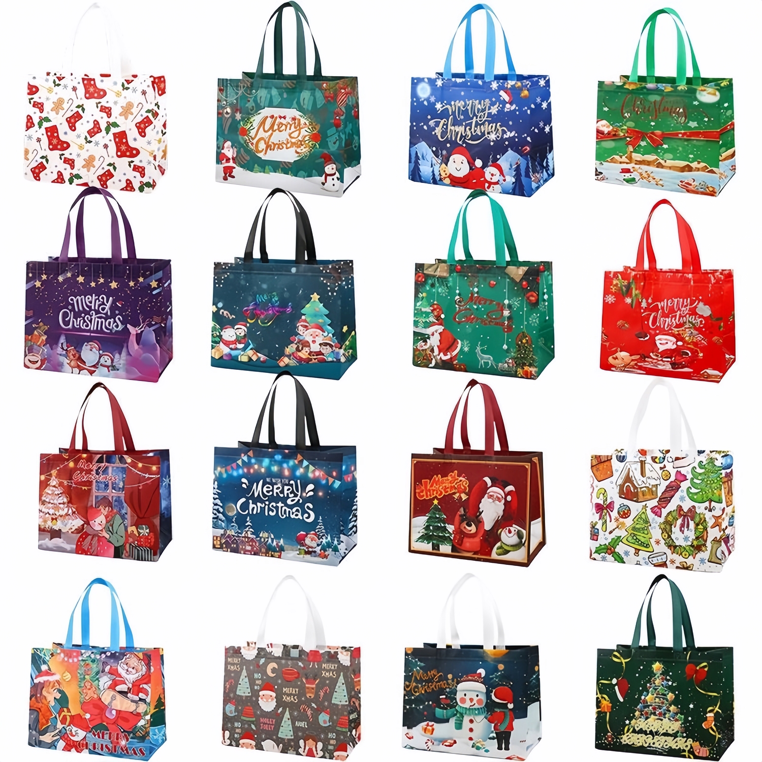 Christmas Gift Bags With Assorted Patterns