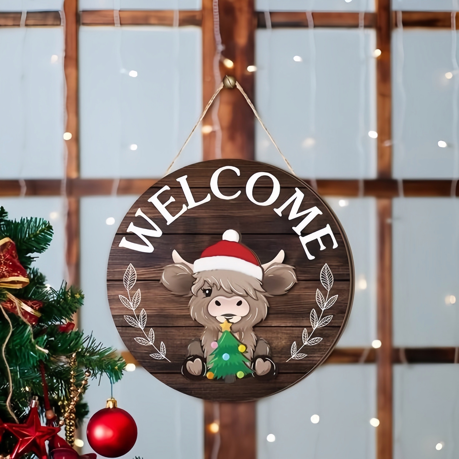 35Pcs Highland Cow Sign Interchangeable Welcome Sign