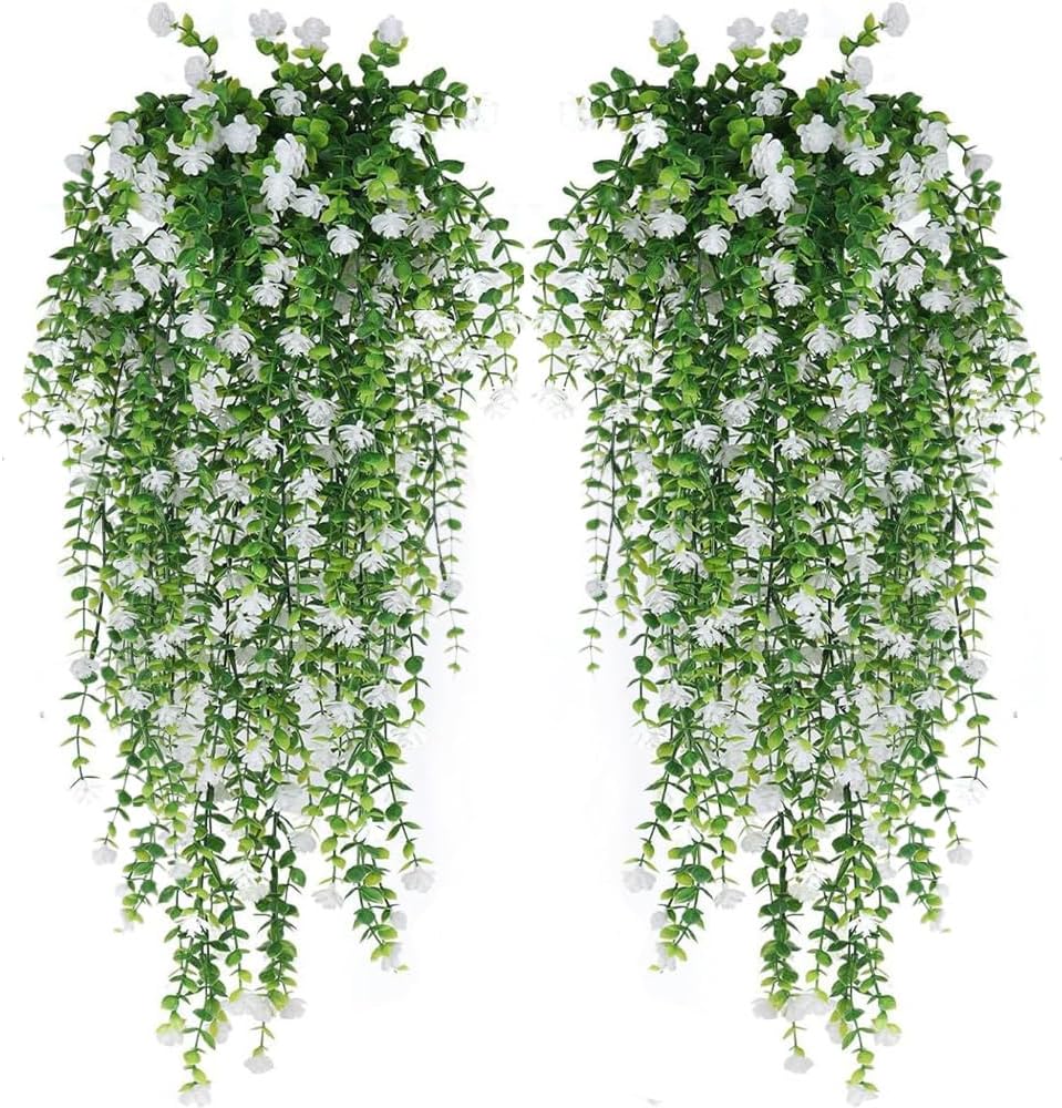 2 Pcs Fake Eucalyptus Vine Faux Flower-Twinklehalo