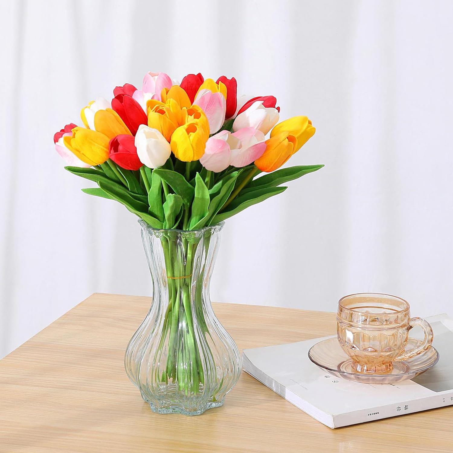 15pcs Fake Flowers Tulips Artificial Silk Flower-Twinklehalo