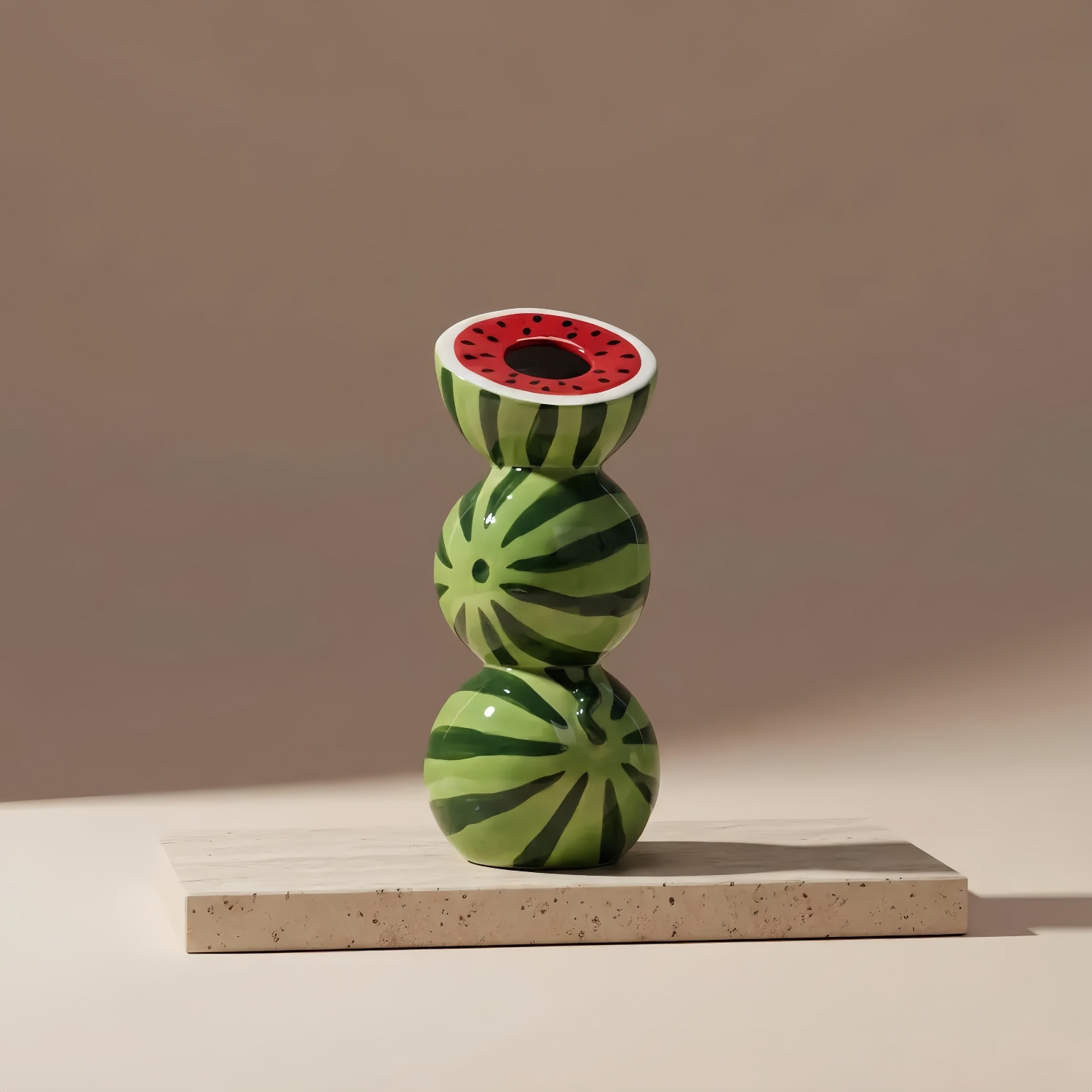 Handcrafted Stacked Fruit Ceramic Vase