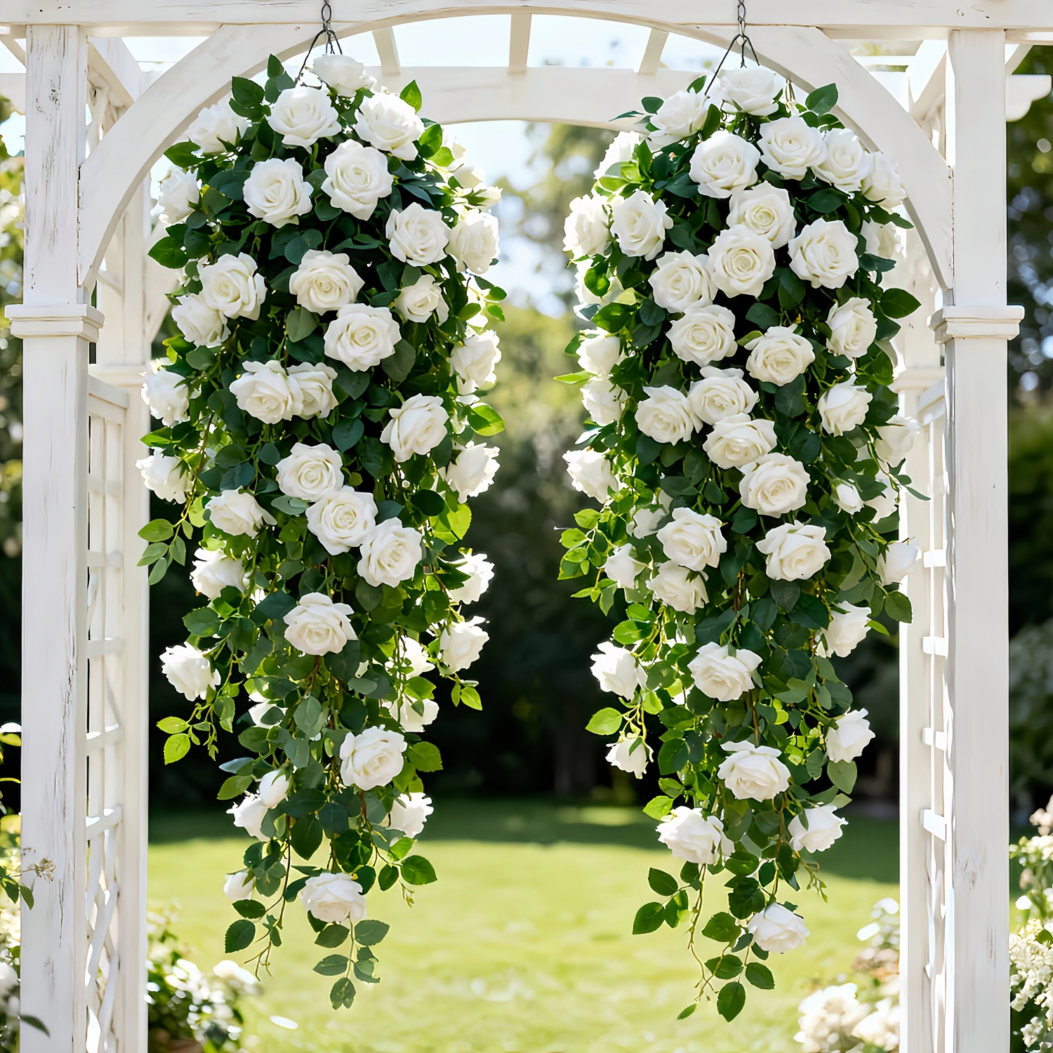 Large Realistic Artificial Rose Hanging Vine Bouquet