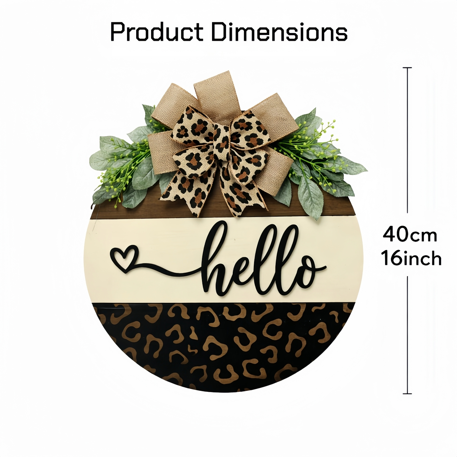 Hello Leopard Print Welcome Door Hanger