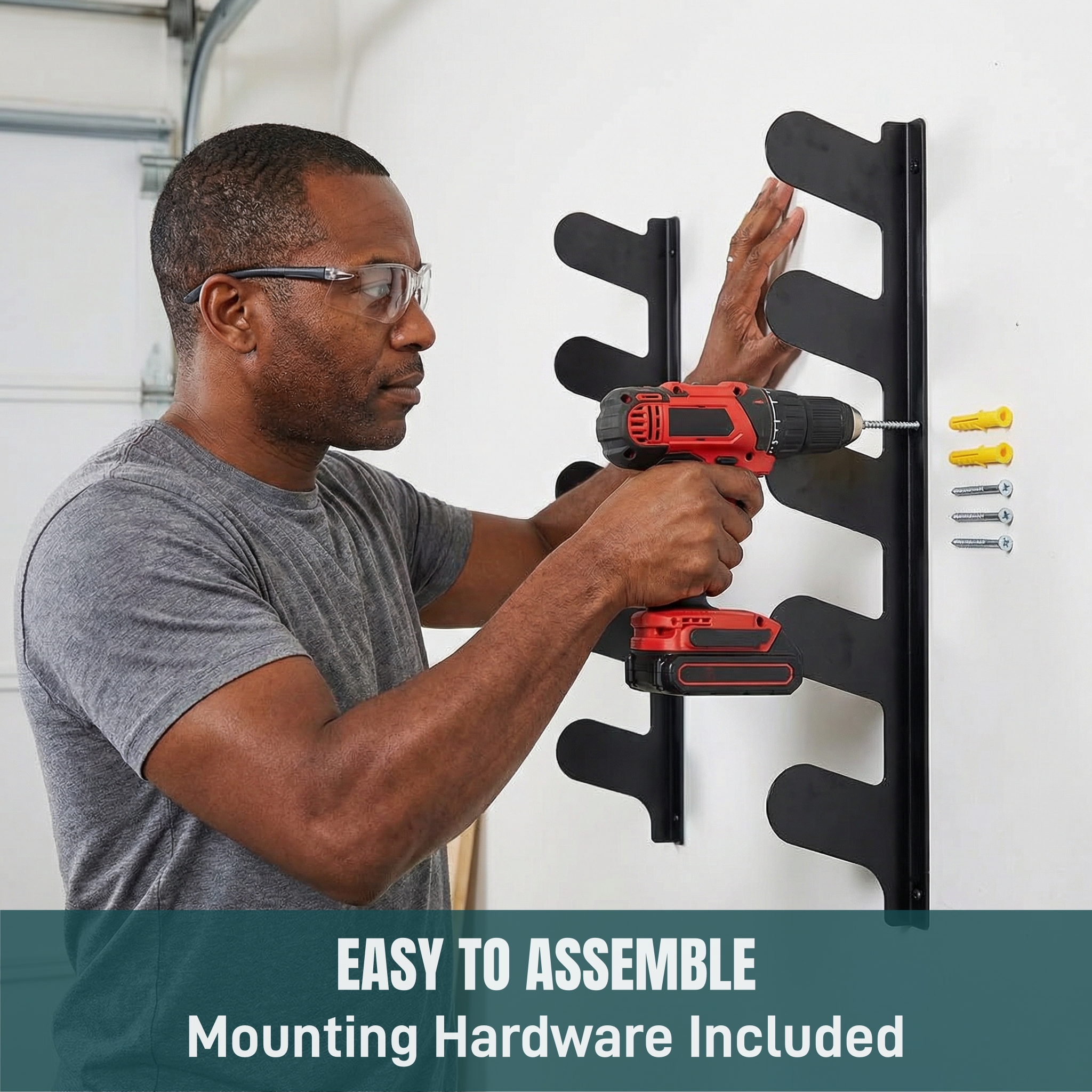 Heavy Duty Wall Mounted Garden Tool Organizer Rack