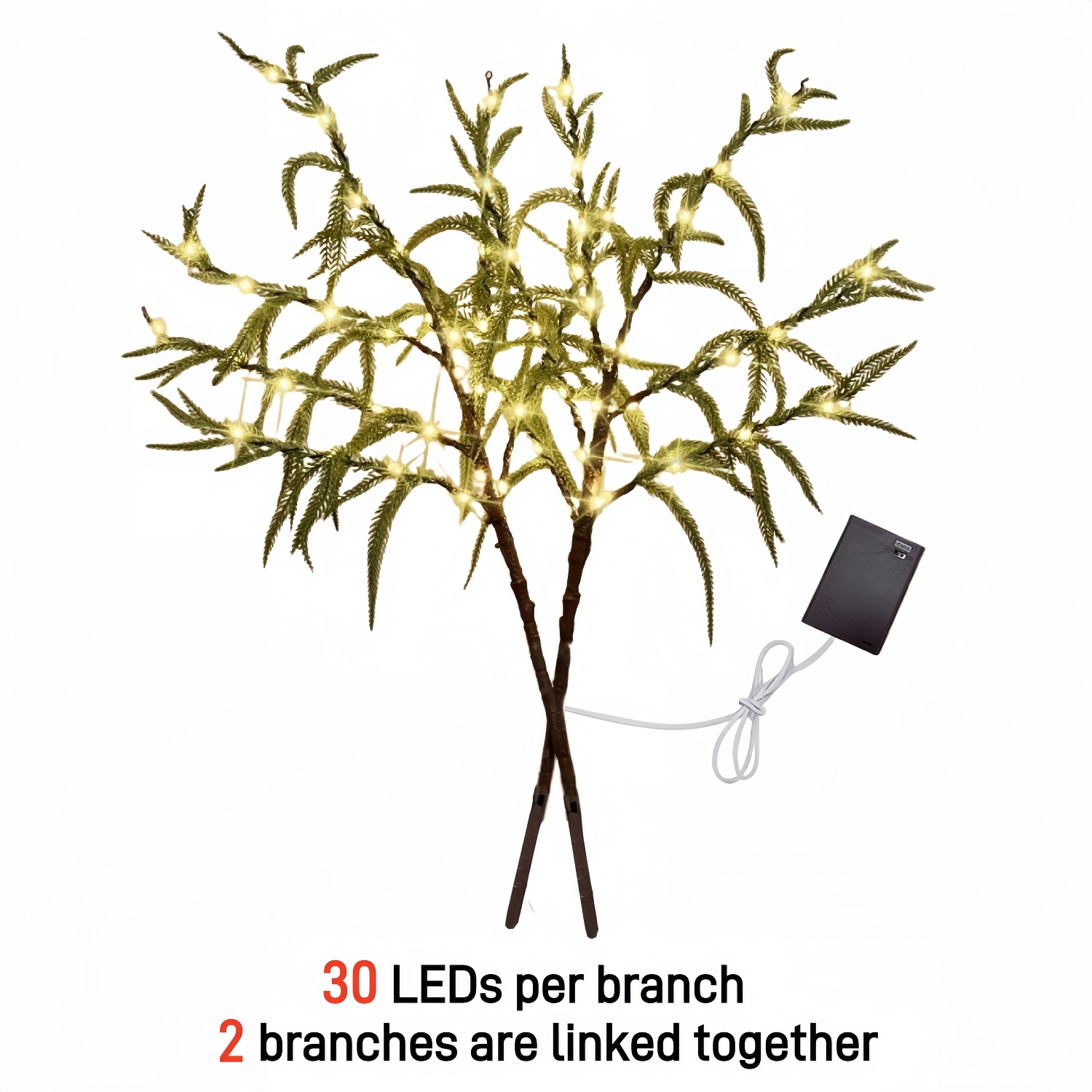 Lighted Norfolk Pine Branches