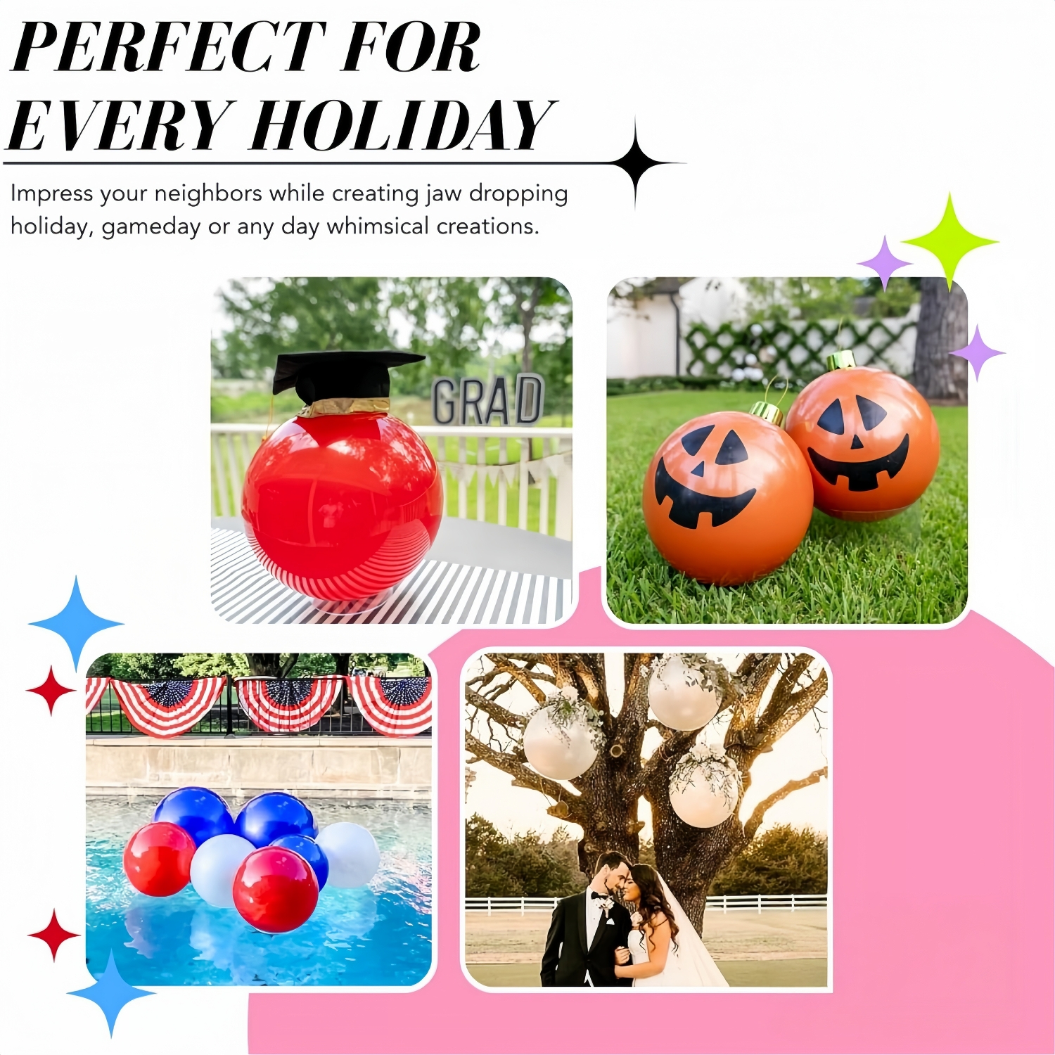 Oversized Inflatable Christmas Ornament Balls