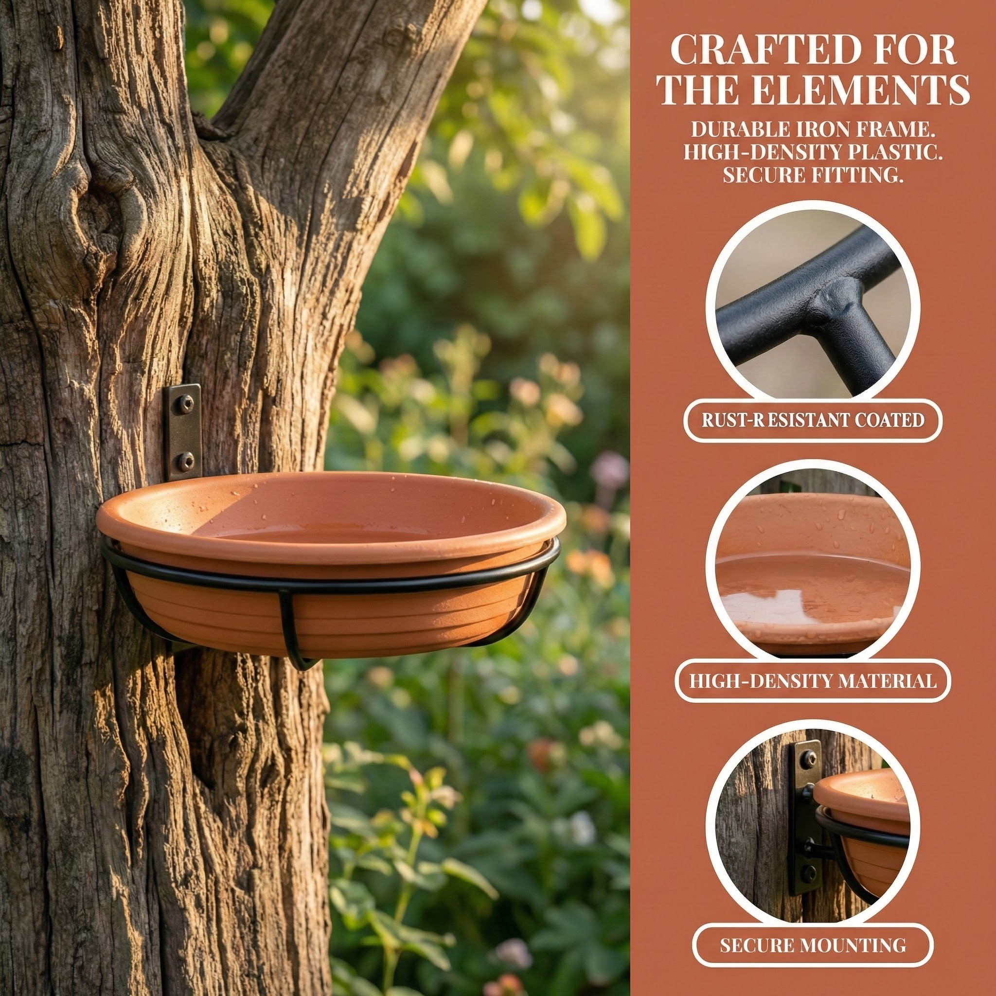 Outdoor Bird Feeding Tray with Railing