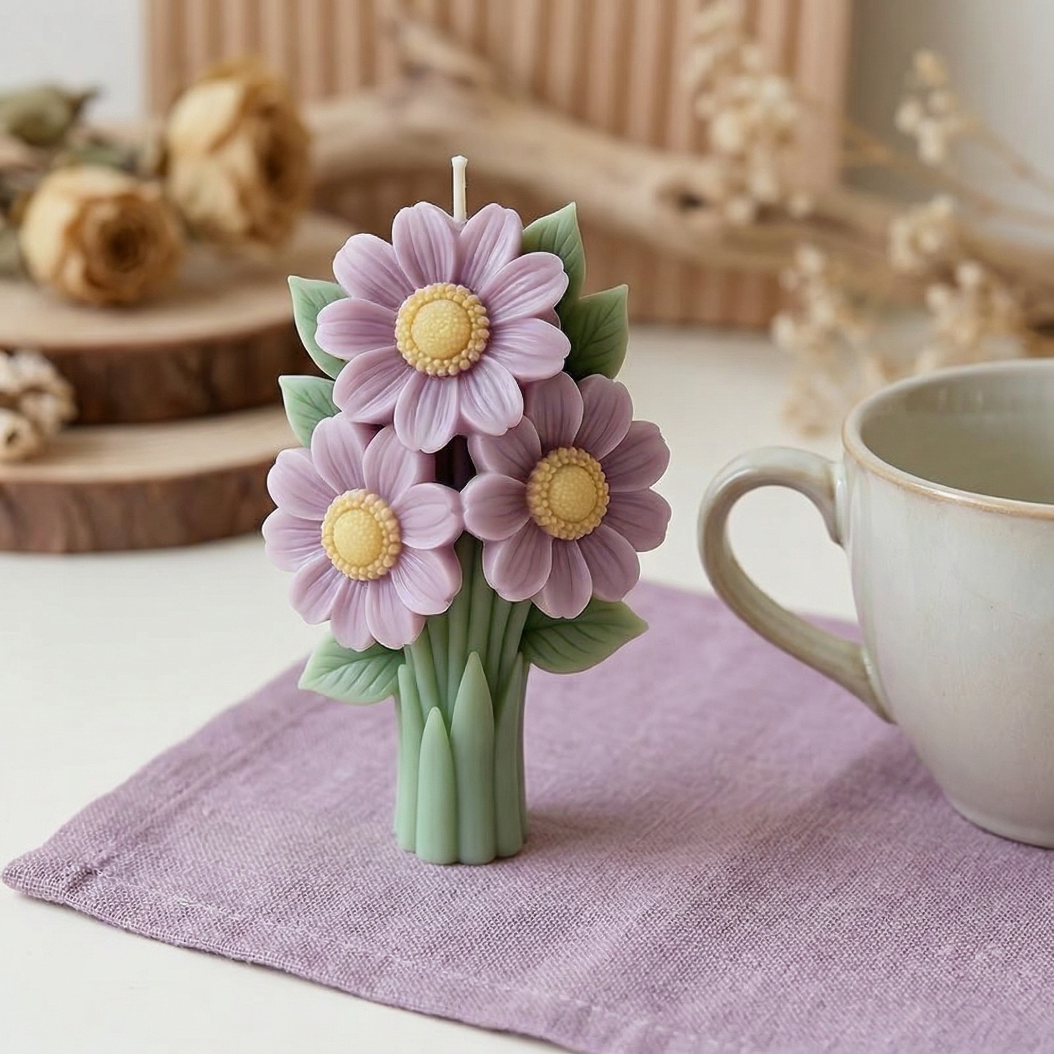 Fresh Little Daisy And Sunflower Shaped Silicone Mold for DIY Candles