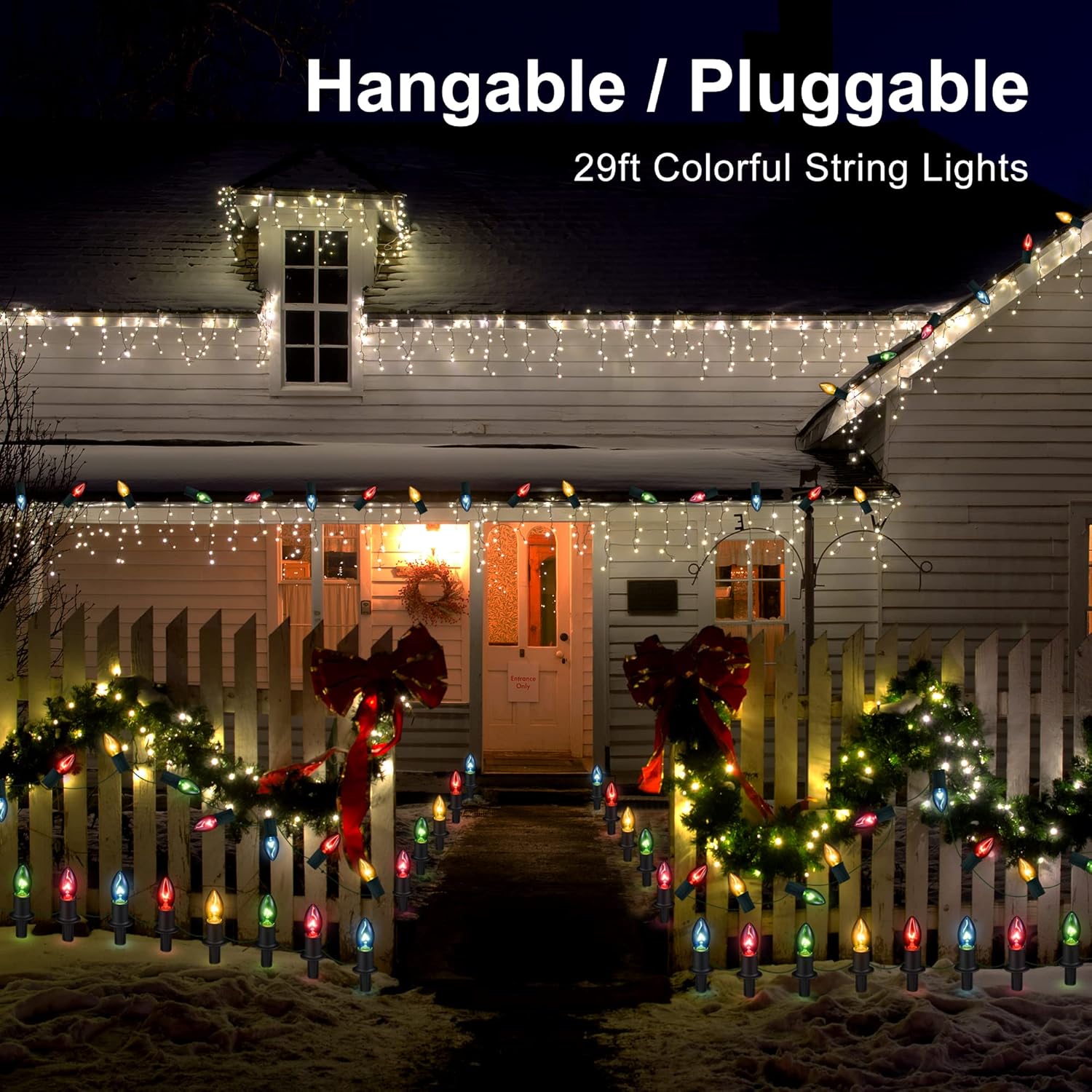 Solar Christmas Lights Outdoor 20 Pathway Lights