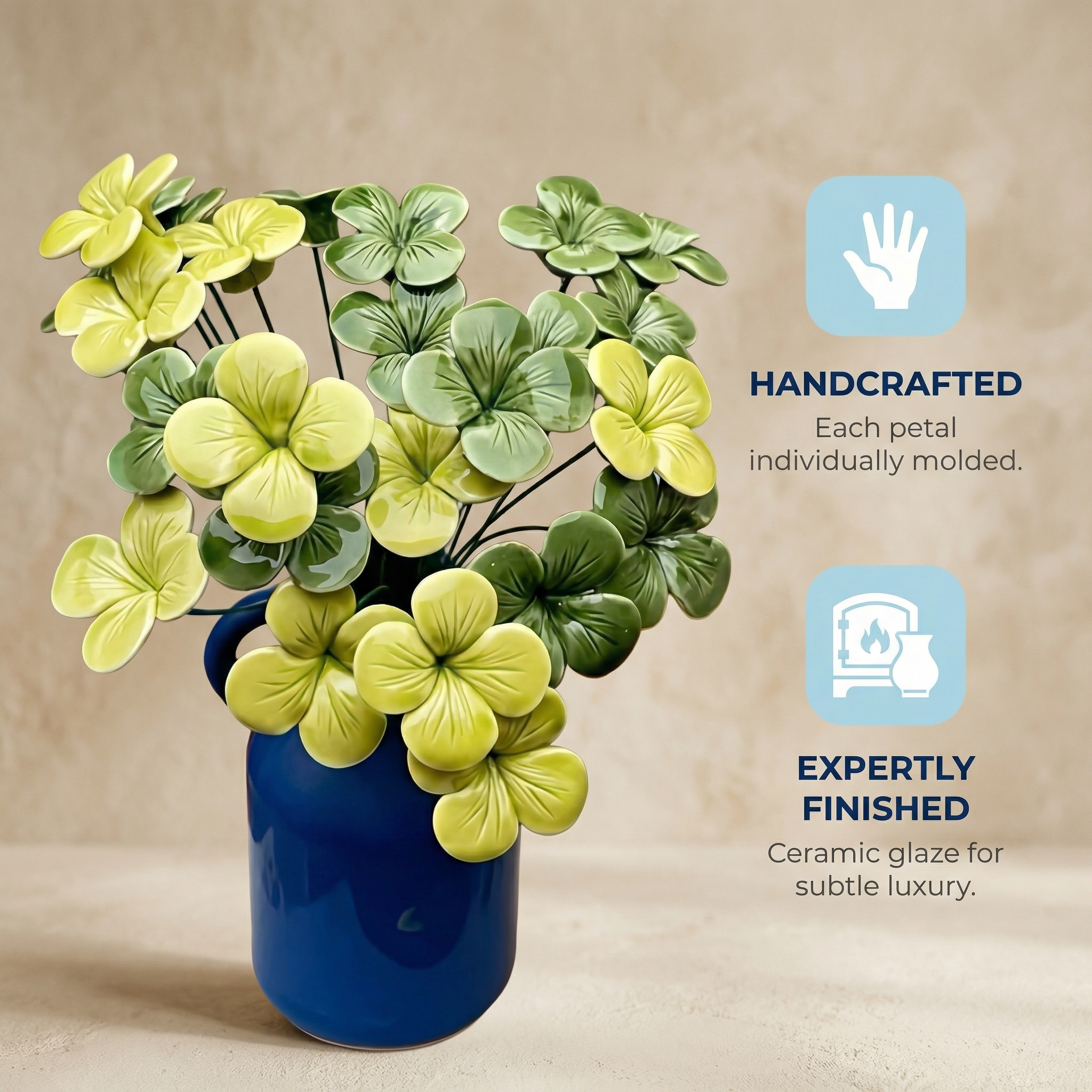 Set 偶发Handcrafted Ceramic Flower Sets