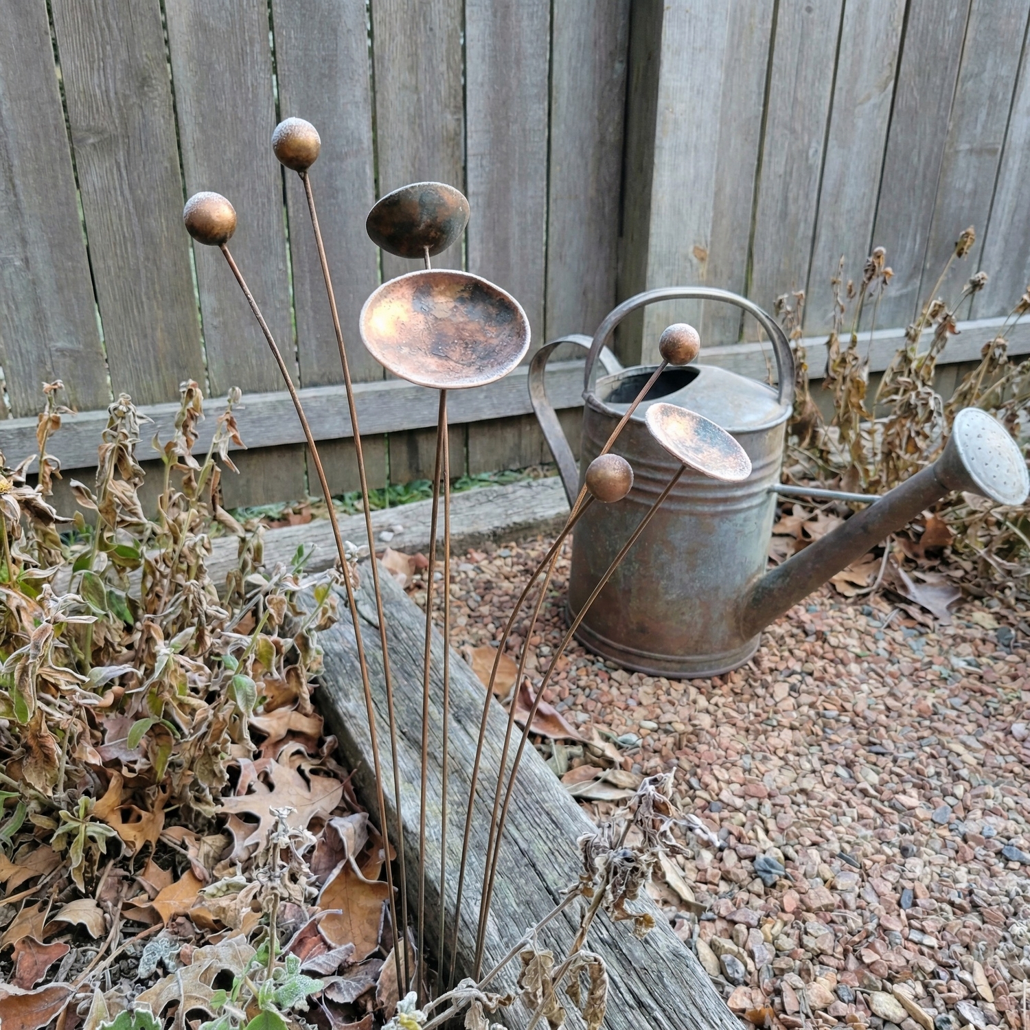 Artisan Copper Bloom Garden Stake Sculpture