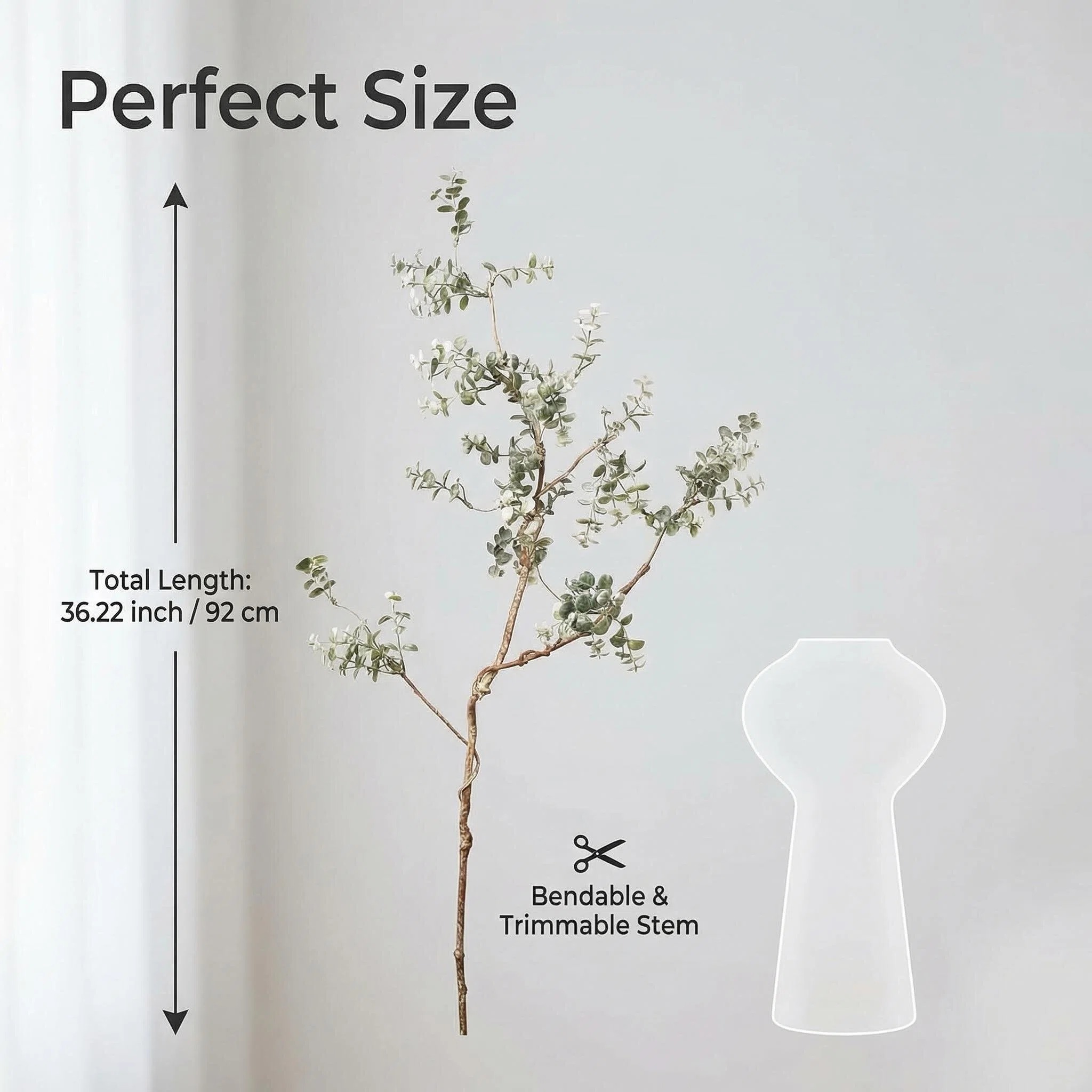 Faux Eucalyptus Branch Stem