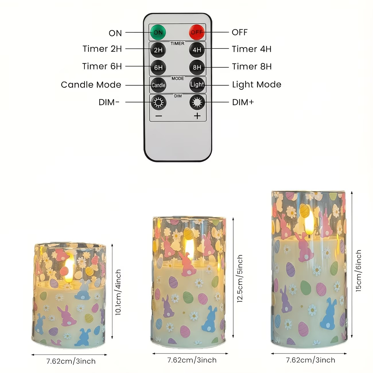 3-Pack Easter Flameless LED Candles Set