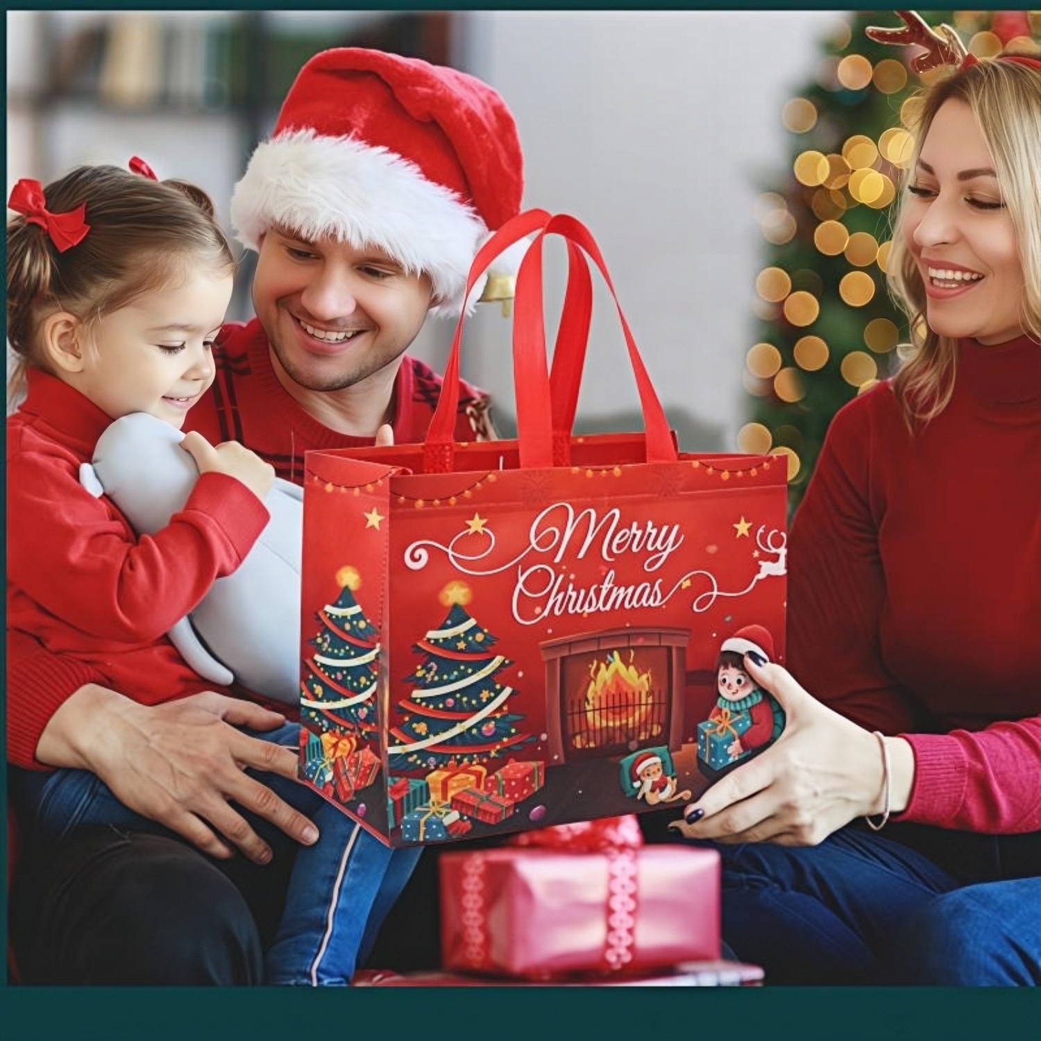 Christmas Gift Bags With Assorted Patterns
