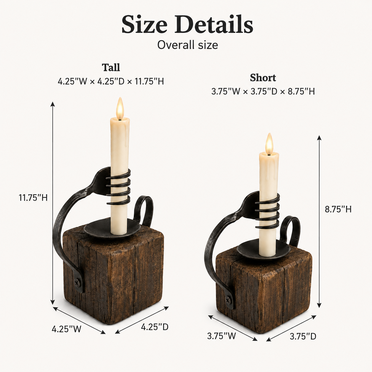 Set of 2 Vintage Flatware-Inspired Flameless LED Candle Holders with Remote
