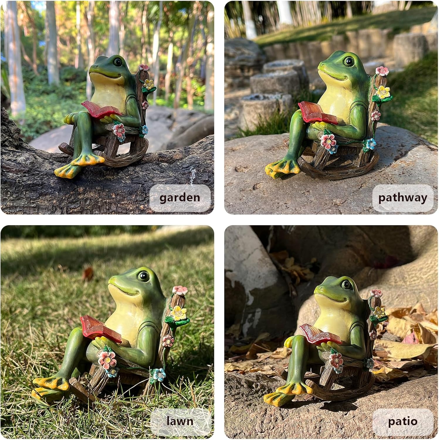 Solar Frog Garden Statue