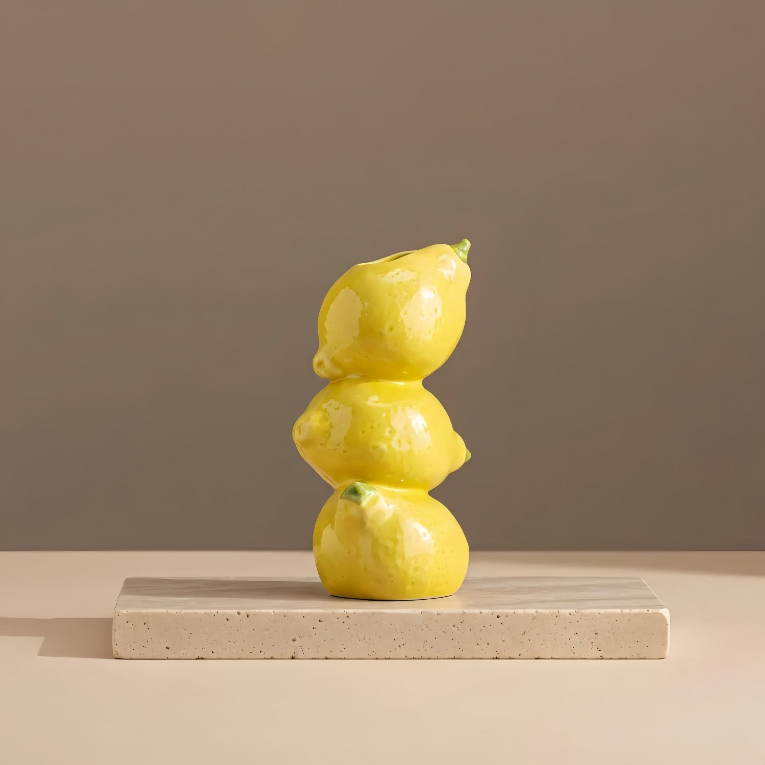Handcrafted Stacked Fruit Ceramic Vase